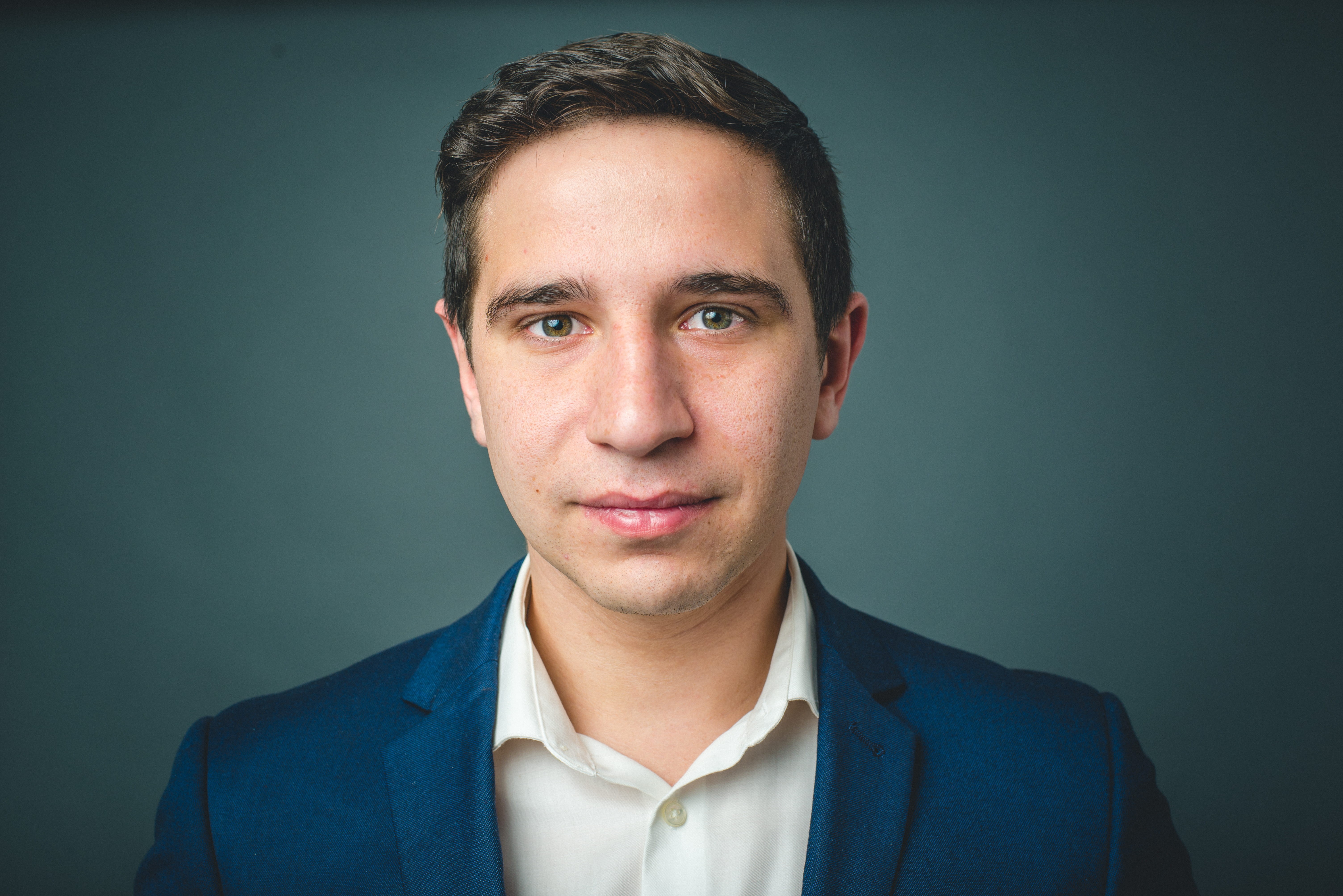 front view, boy, model, person, adult, headshot, eyes, looking at camera, blue, fine-looking, men, male, business, colored background, guy, face, looking, HD Wallpaper
