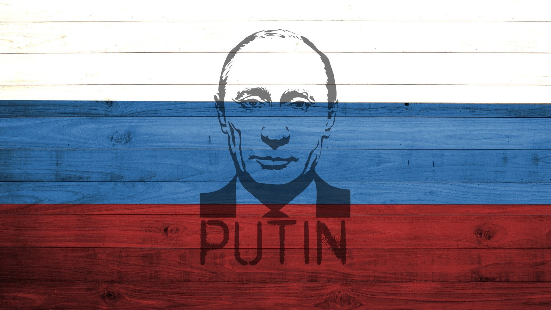 wood, flag, presidents, Vladimir Putin, 1080P, painting, Russian, HD Wallpaper