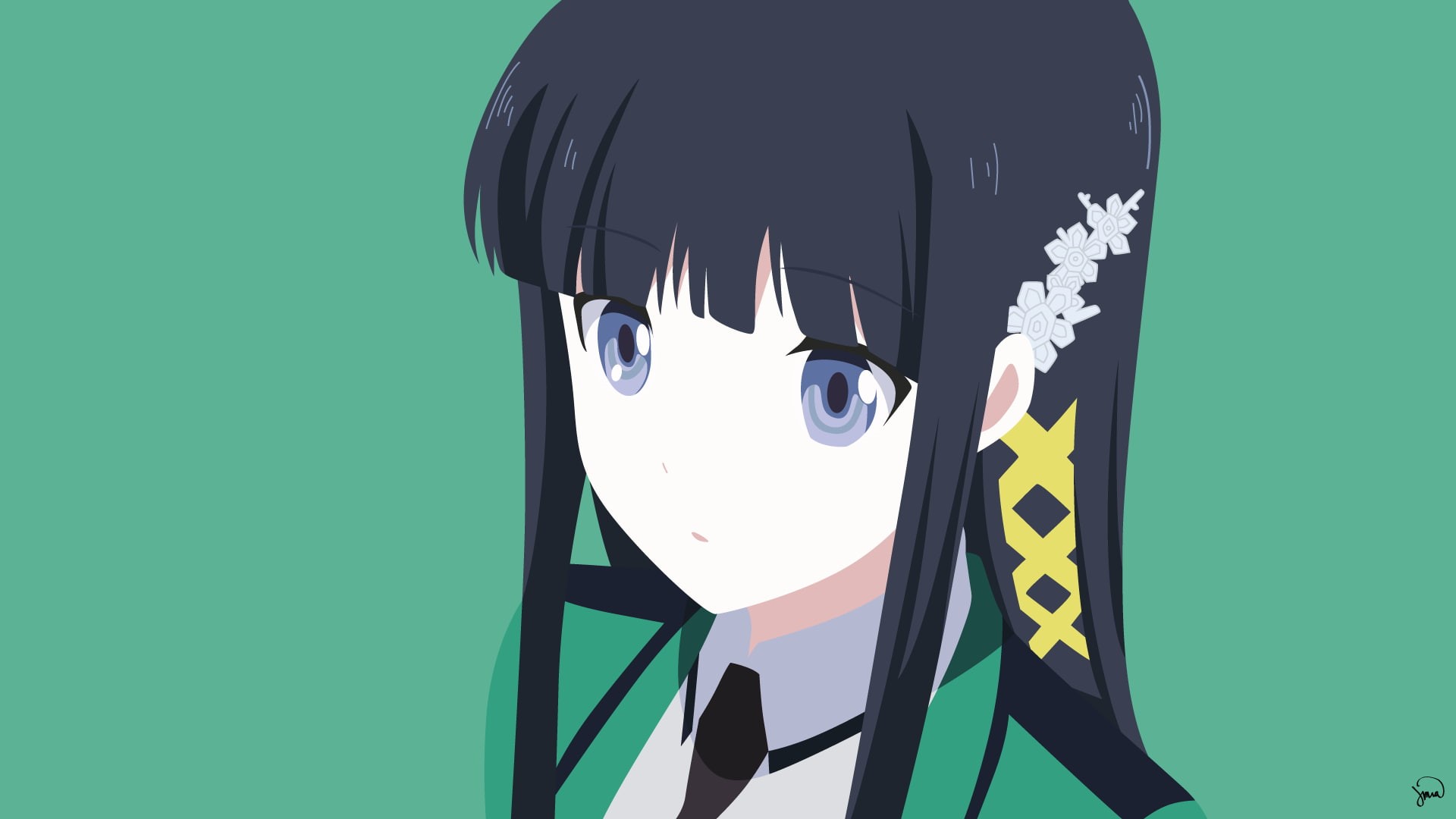cut out, green color, human representation, Mahouka Koukou no Rettousei, representation, 1080P, shape, still life, colored background, arts culture and entertainment, HD Wallpaper