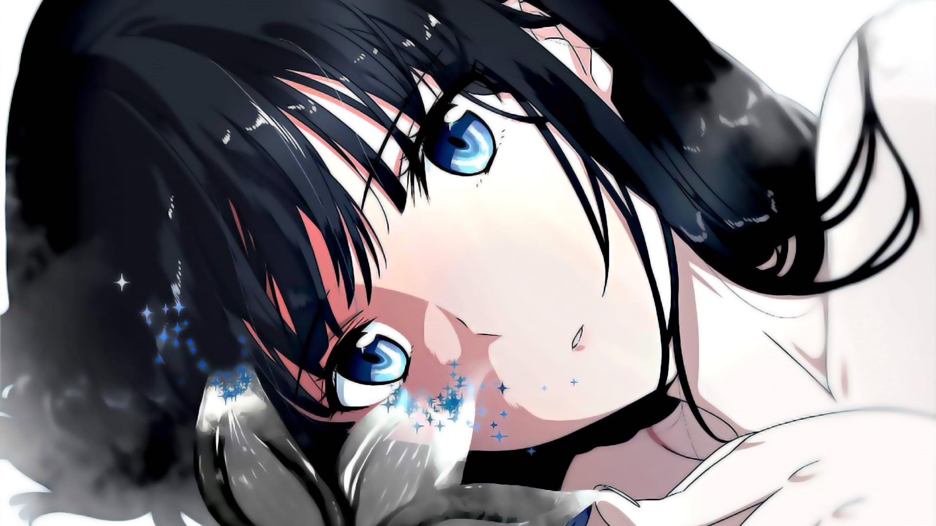 Mahouka Koukou no Rettousei, long hair, blue eyes, Shiba Miyuki, 1080P, anime girls, brunette, HD Wallpaper