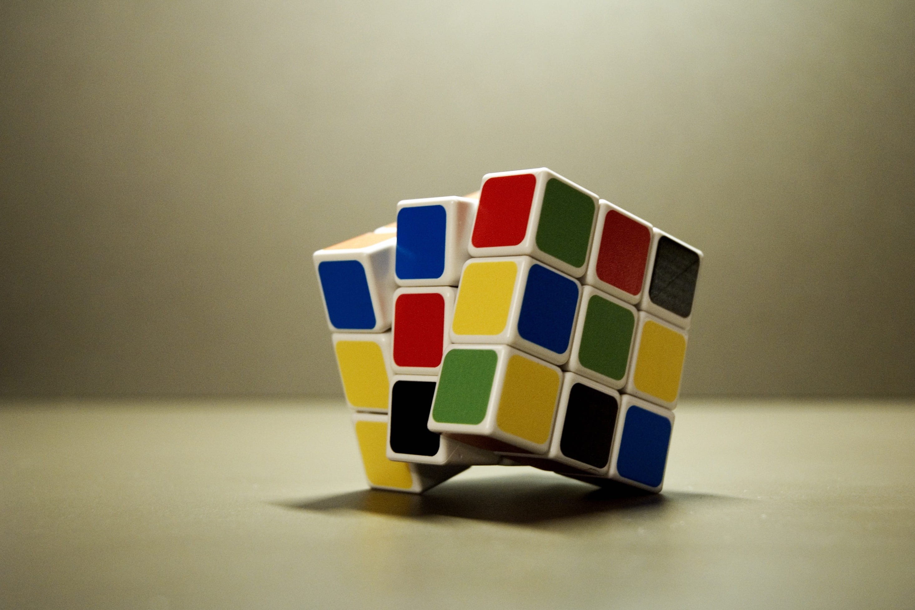 success, shape, multi colored, idea, Solution, rubiks, block, puzzle, relaxation, cube, rubik, gray, Game, close-up, still life, indoors, solving, studio shot, HD Wallpaper