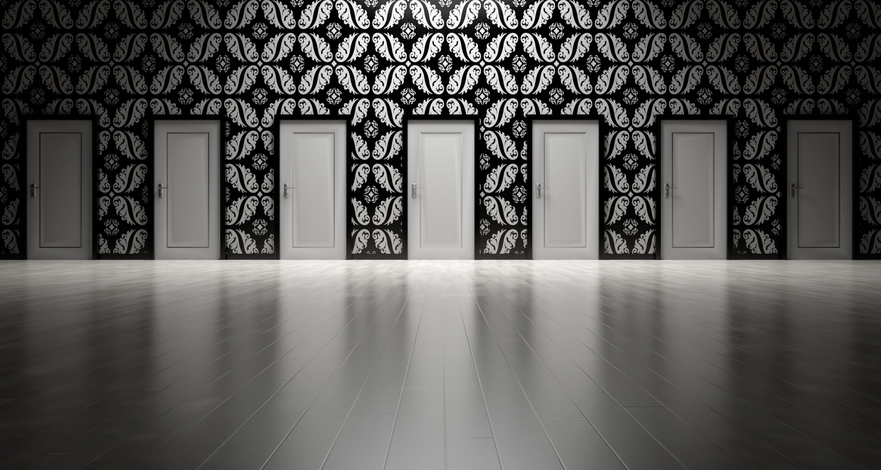 strategy, doorway, elegant, confusion, door, open, decide, opportunity, tile, life, flooring, solution, doors, option, white, floral pattern, chance, alternative, HD Wallpaper