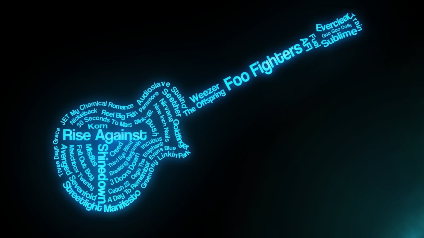 binary code, futuristic, communication, studio shot, computer language, guitar, coding, cyan, cyberspace, rock bands, luminosity, vibrant color, glowing, HD Wallpaper