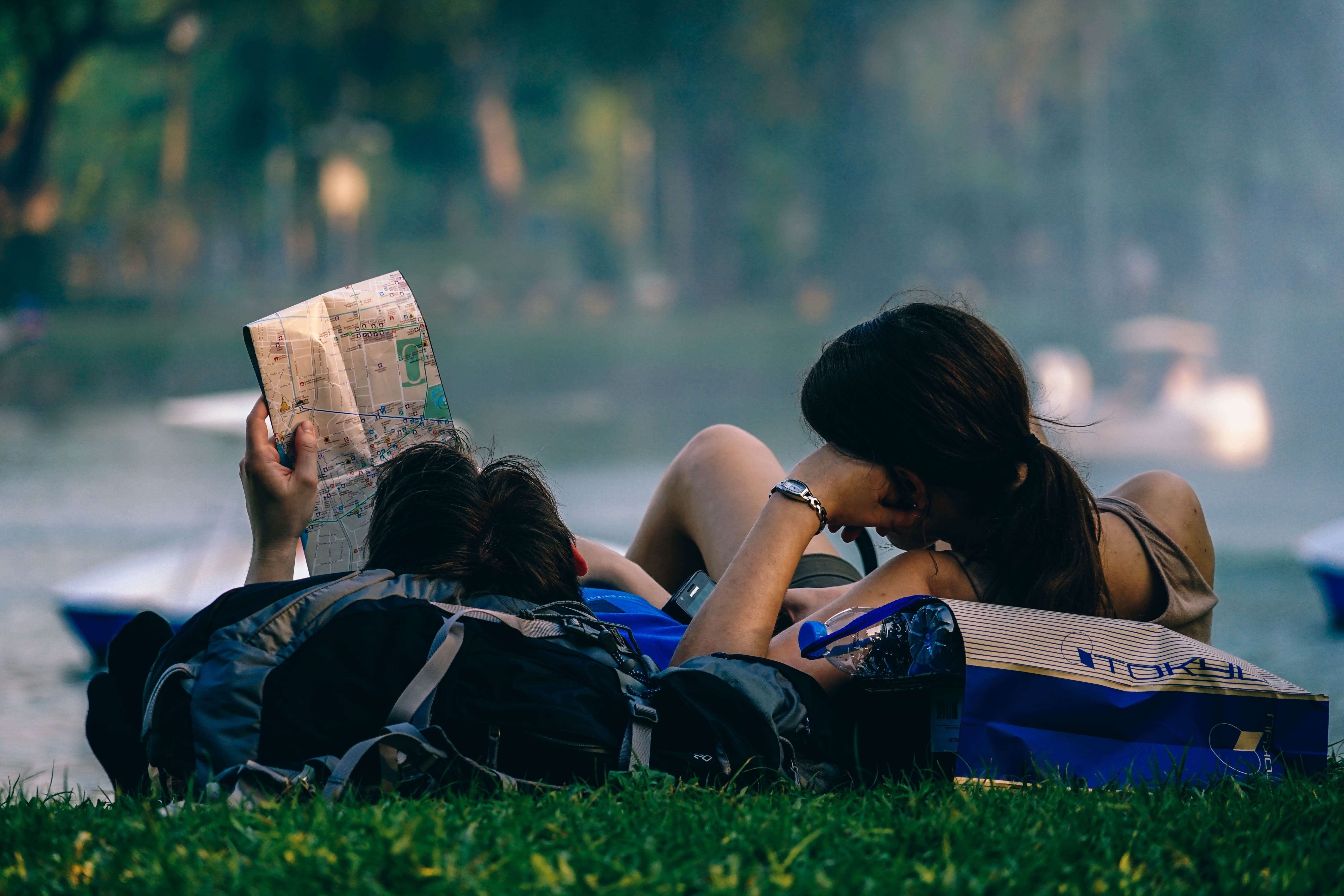 plant, asian, bag, bags, time, happy, couple - relationship, popular, traveler, relaxation, cheerful, background, relax, togetherness, using, backpack, HD Wallpaper