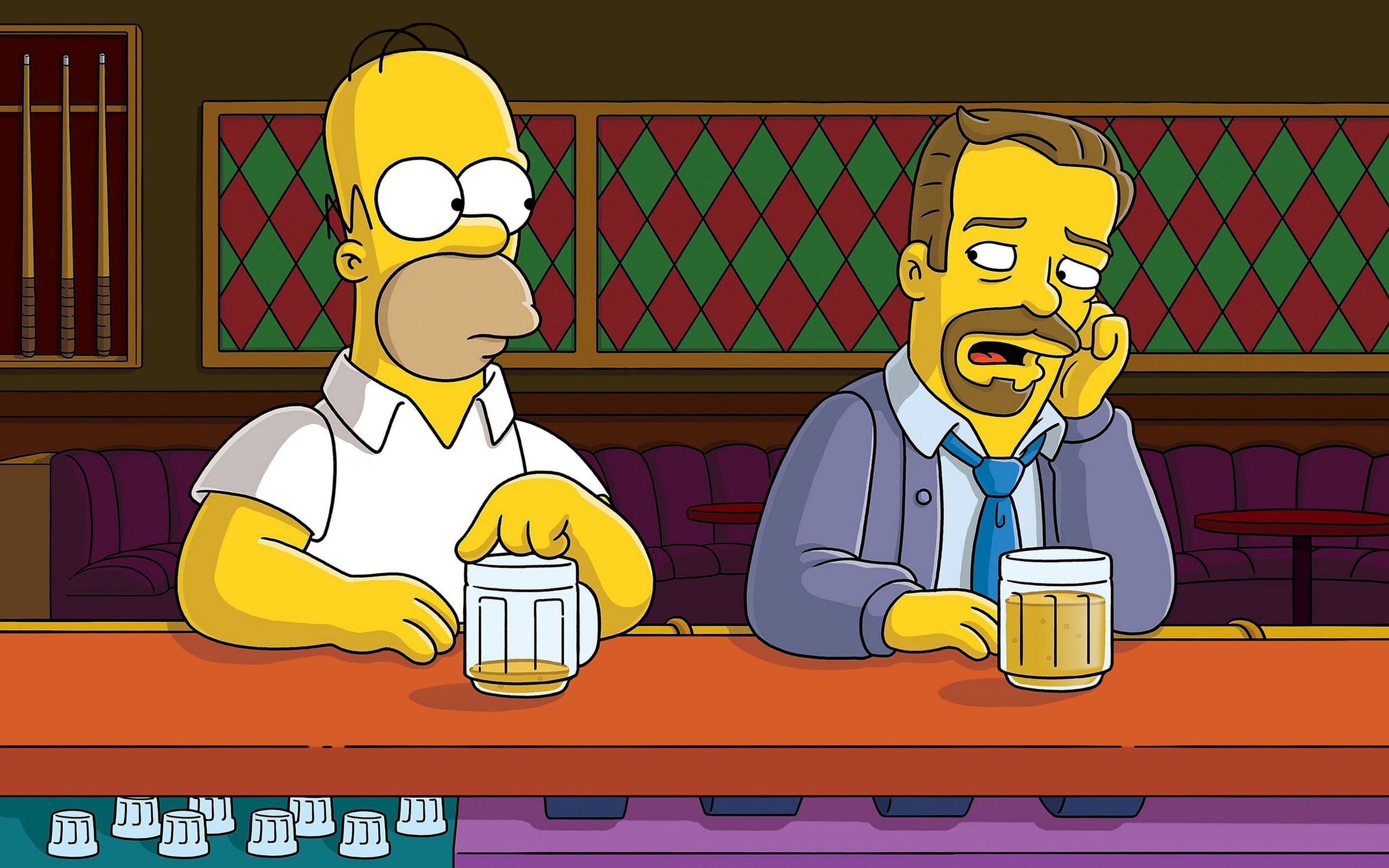 teenager, real people, bar, container, yellow, child, celebration, adult, Homer Simpson, Ricky Gervais, childhood, relaxation, emotion, beer, untitled, HD Wallpaper