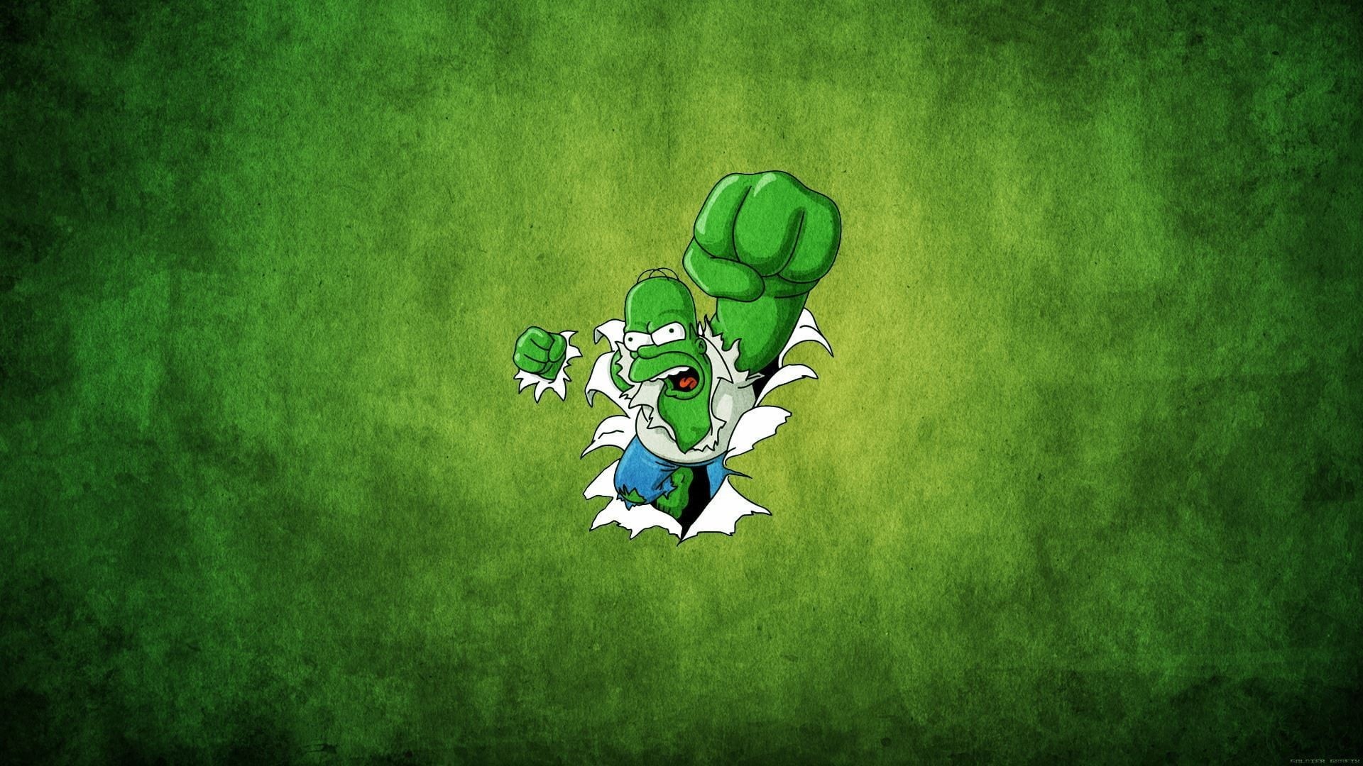 creativity, vignette, outdoors, men, art and craft, males, full length, green color, Homer Simpson, illustration, toy, simpson, 1080P, green, nature, minimalism, HD Wallpaper