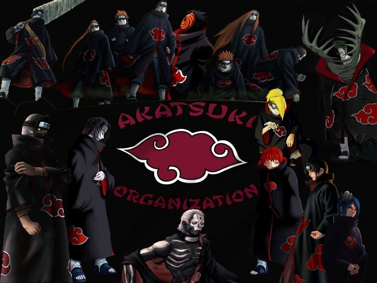 large group of people, crowd, Naruto, akatsuki, organization, Akatsuki (Naruto), men, art and craft, creativity, text, celebration, human representation, HD Wallpaper