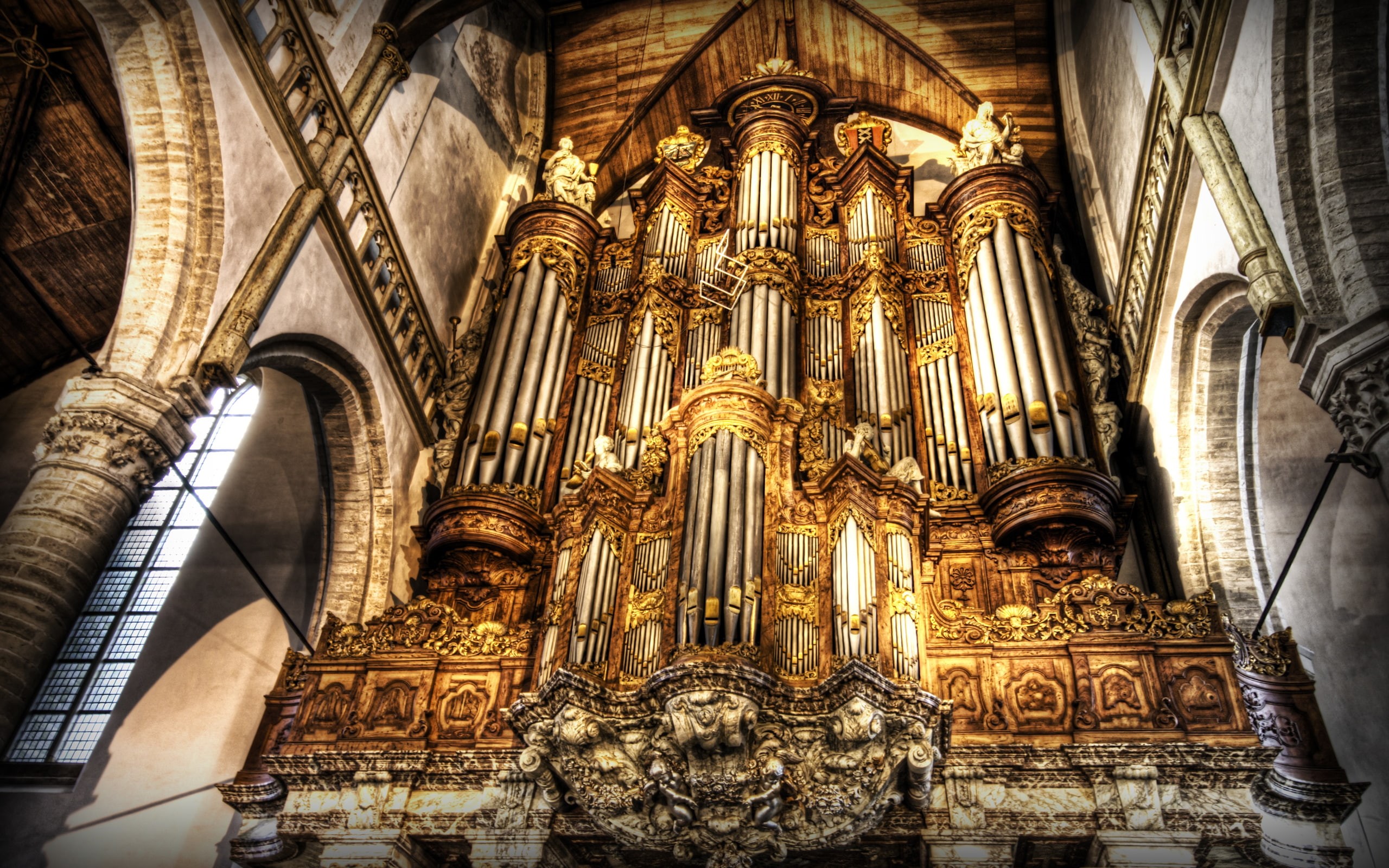 pipe, hd, music, organ, 2K, HD Wallpaper