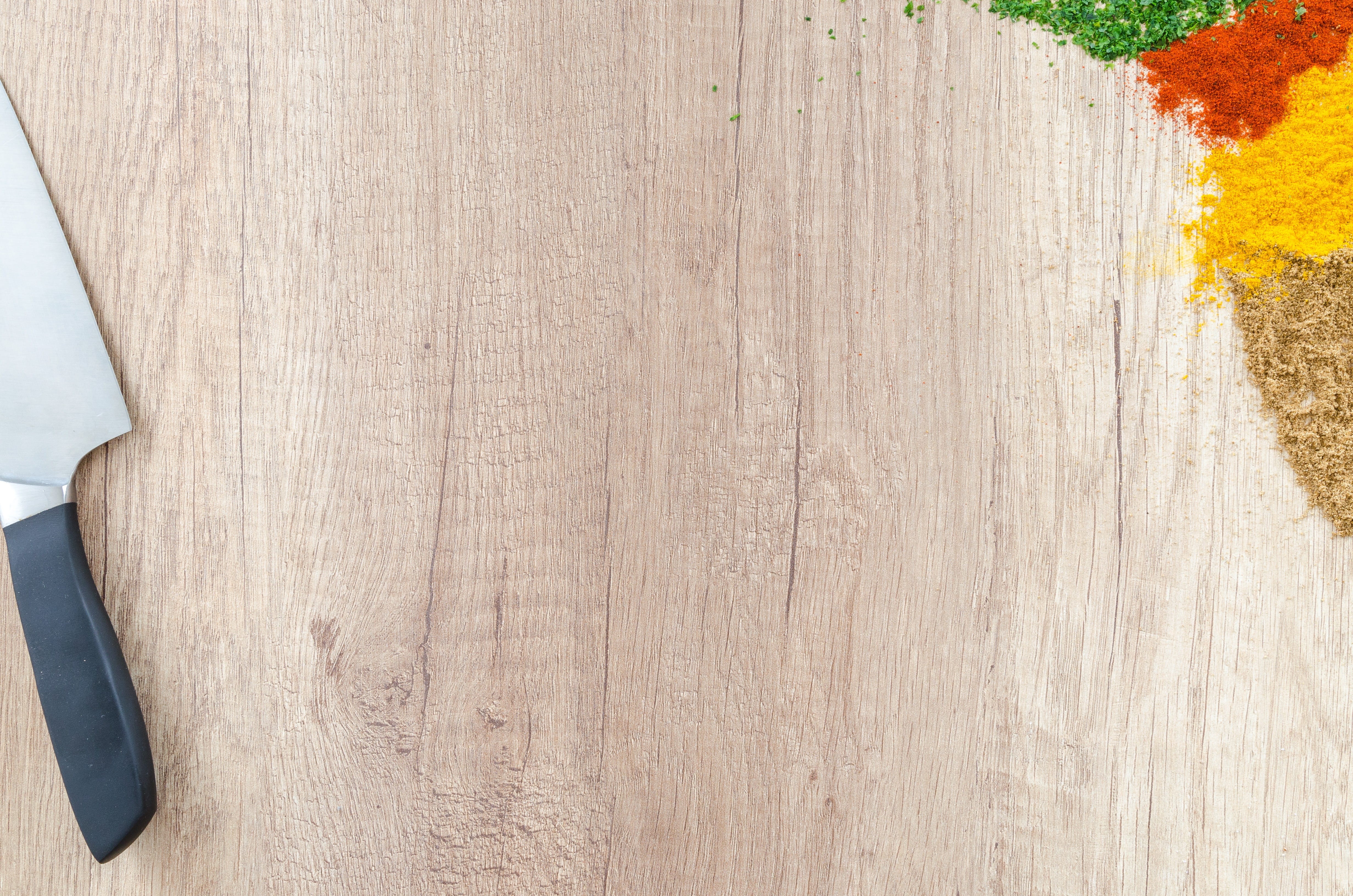 wood grain, healthy, knife, spices, plant, tree, fresh, wall - building feature, pepper, wooden, plank, text, chop, recipe, spice, eat, cooking, pattern, HD Wallpaper
