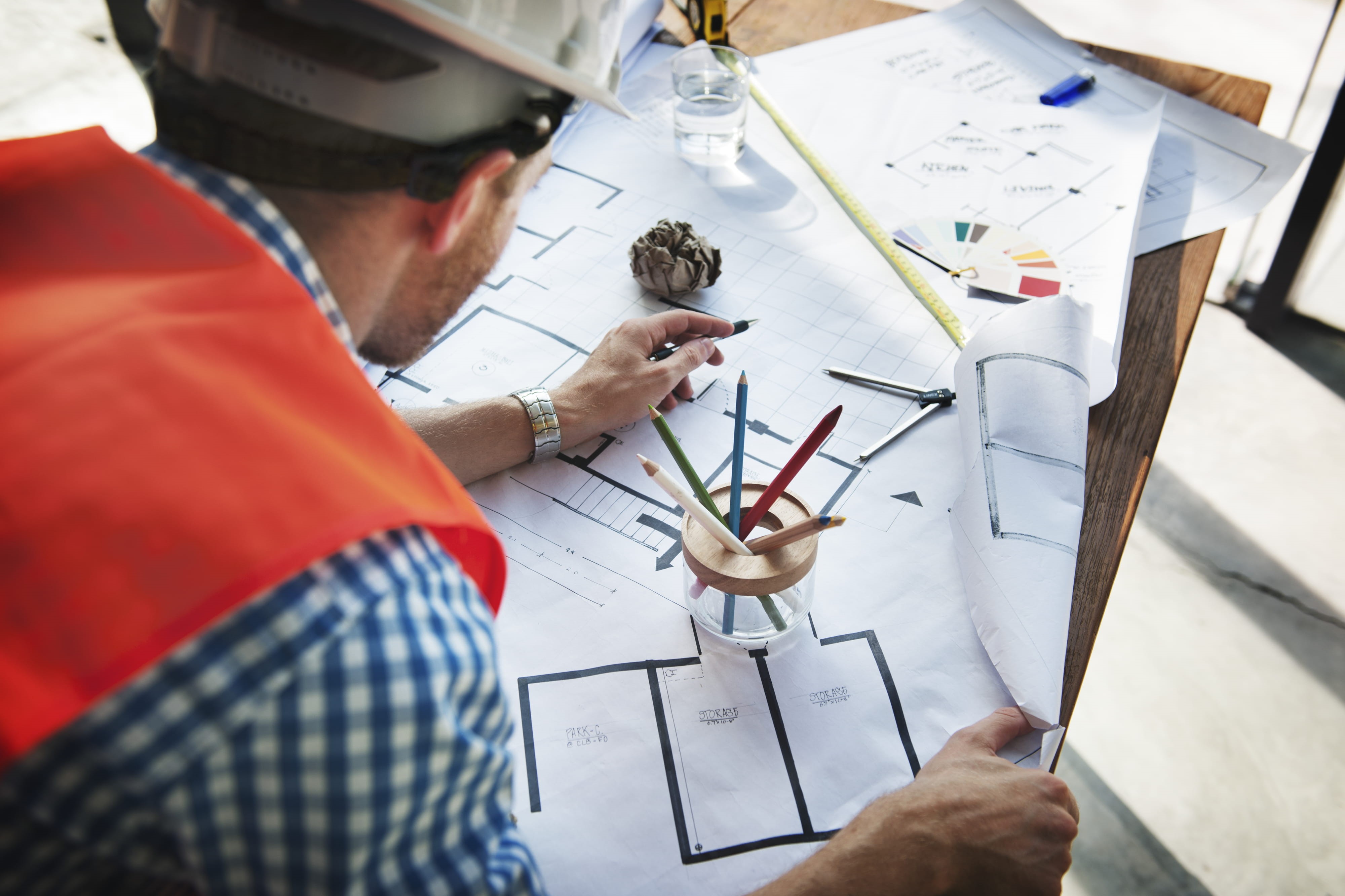 art and craft, data, males, working, hardhat, construction industry, writing, wear, one person, pencil, hard, innovation, adult, 4K, development, engineer, HD Wallpaper
