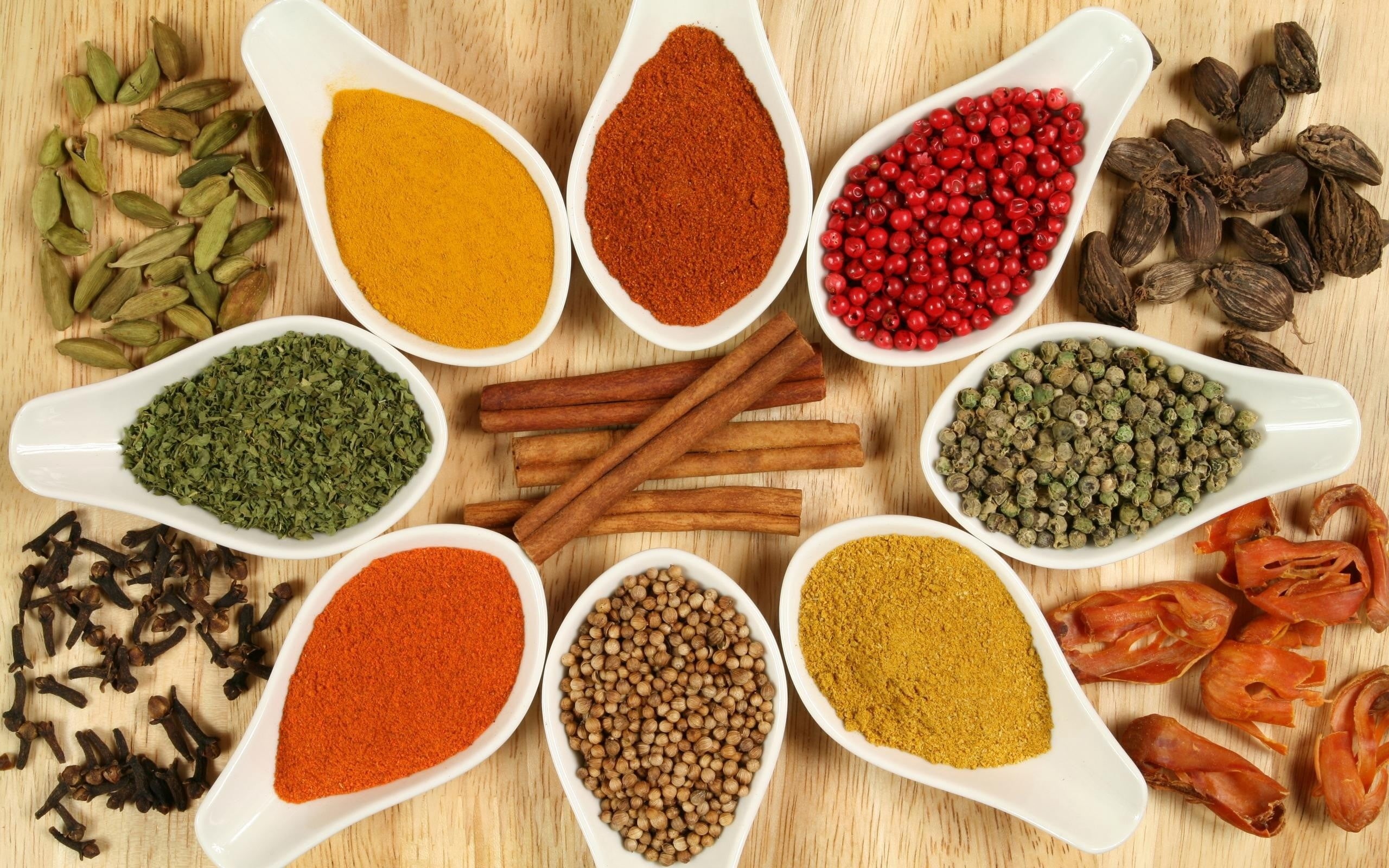 cumin, dried Food, food, spices, pepper, ground - Culinary, bowl, condiment, herb, yellow, 2K, spice, nature, no People, multi colored, organic, brown, HD Wallpaper