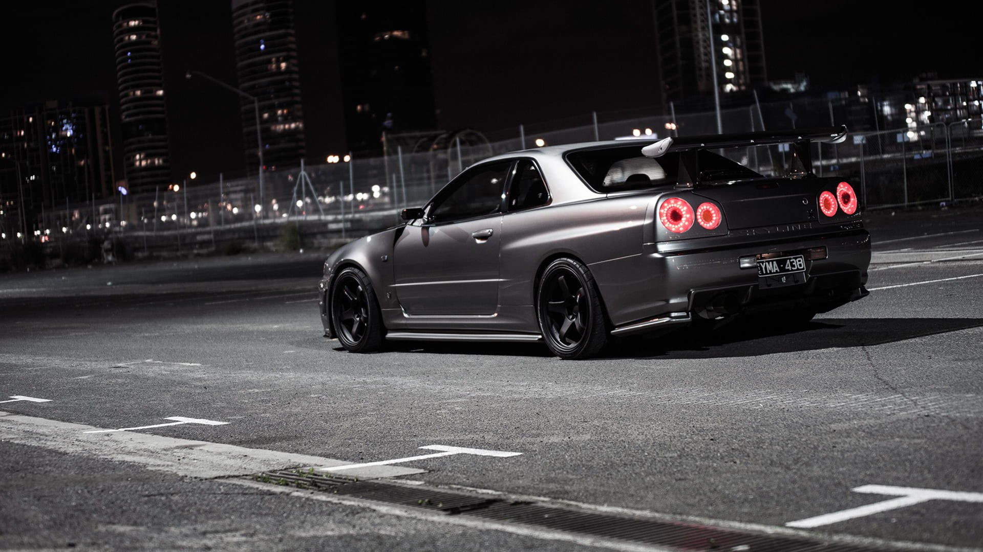mode of Transport, road, car, night, business, built structure, highway, silver, the city, editorial, outdoors, skyline, motion, skyline.gtr, mode of transportation, HD Wallpaper