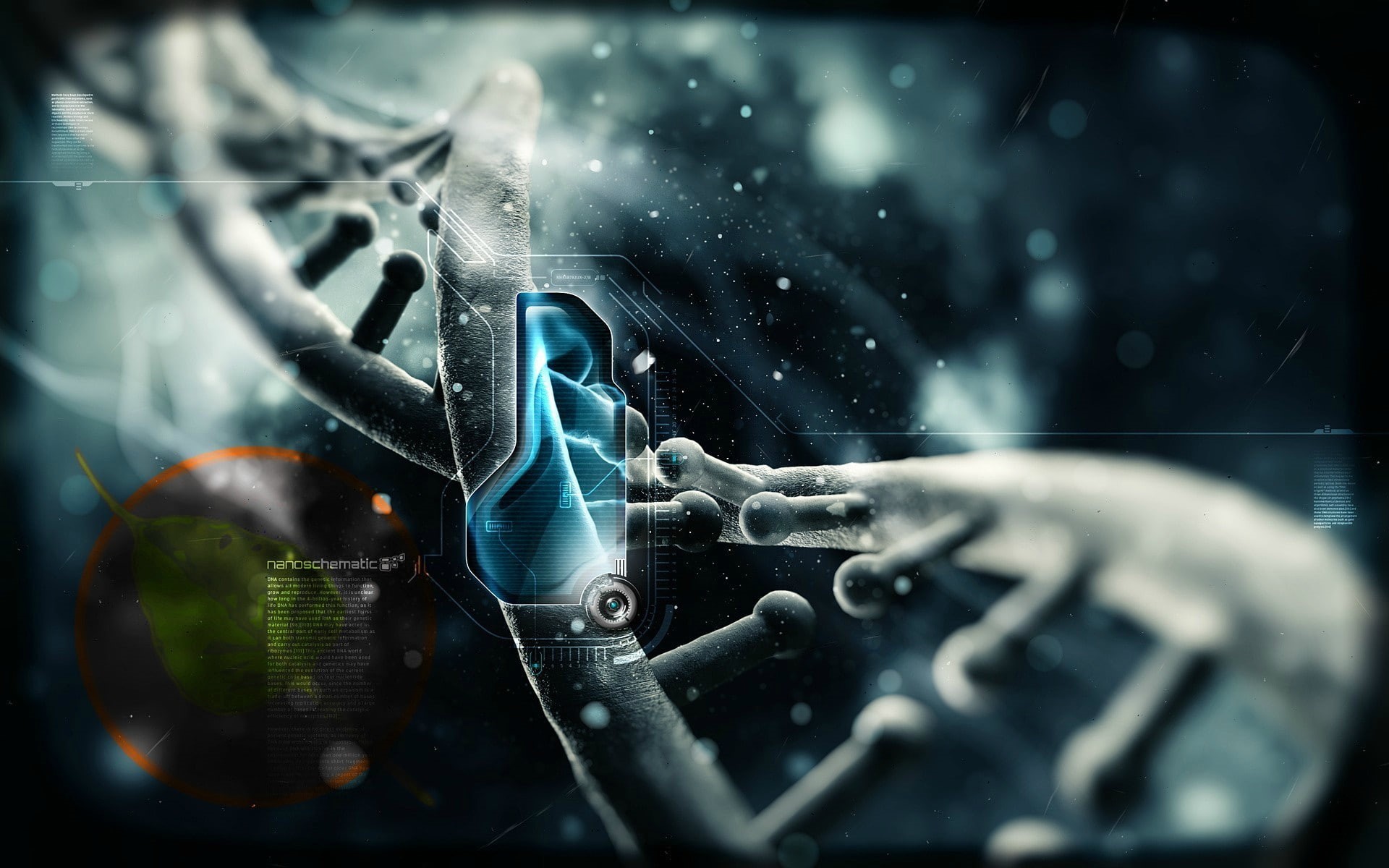 digital art, CGI, genetics, 1080P, render, DNA, HD Wallpaper