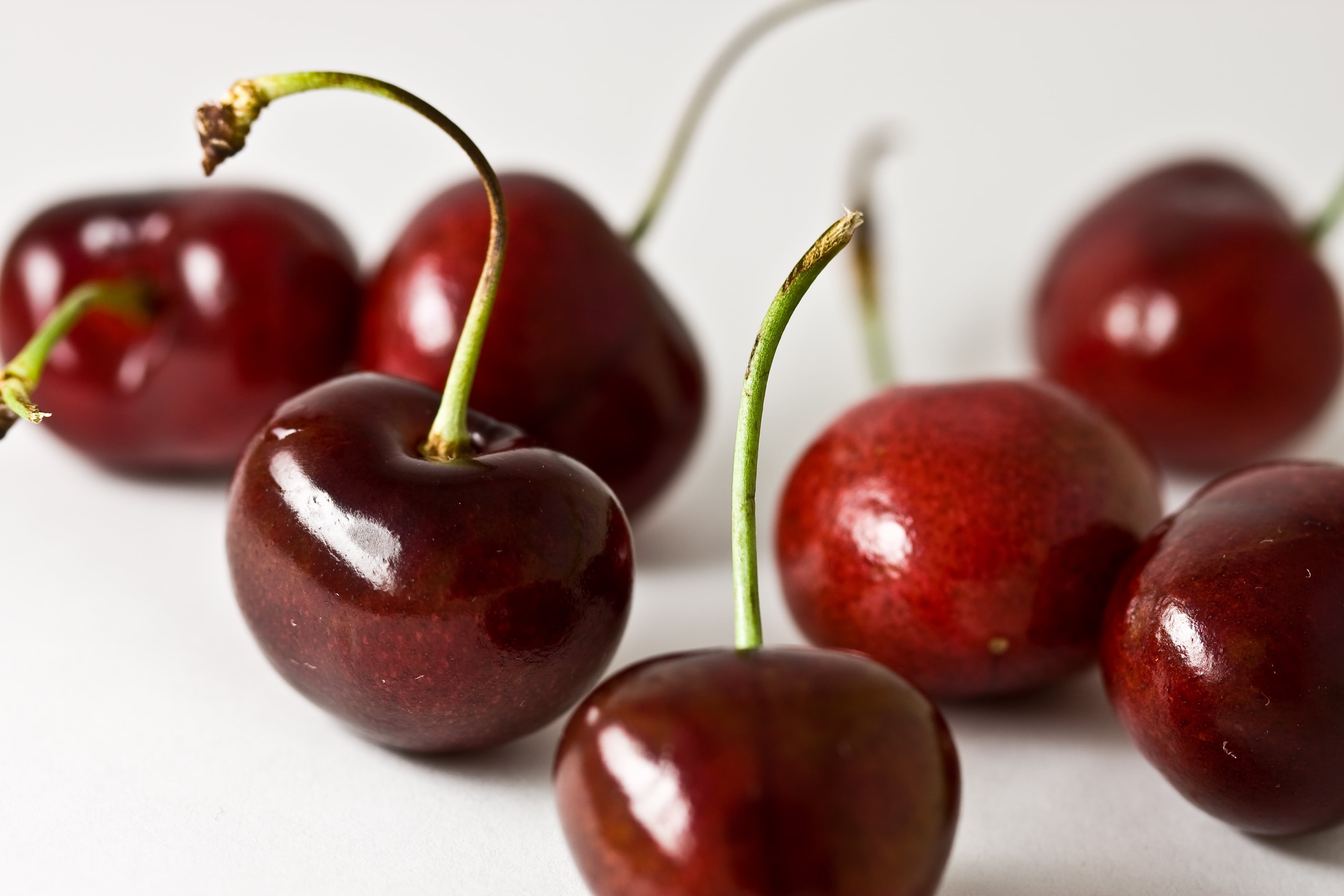 vegetarian Food, ripe, close-up, organic, red, Cherries, winner, close up photography, food, stem, 4K, healthy Eating, dessert, photography, nature, freshness, HD Wallpaper