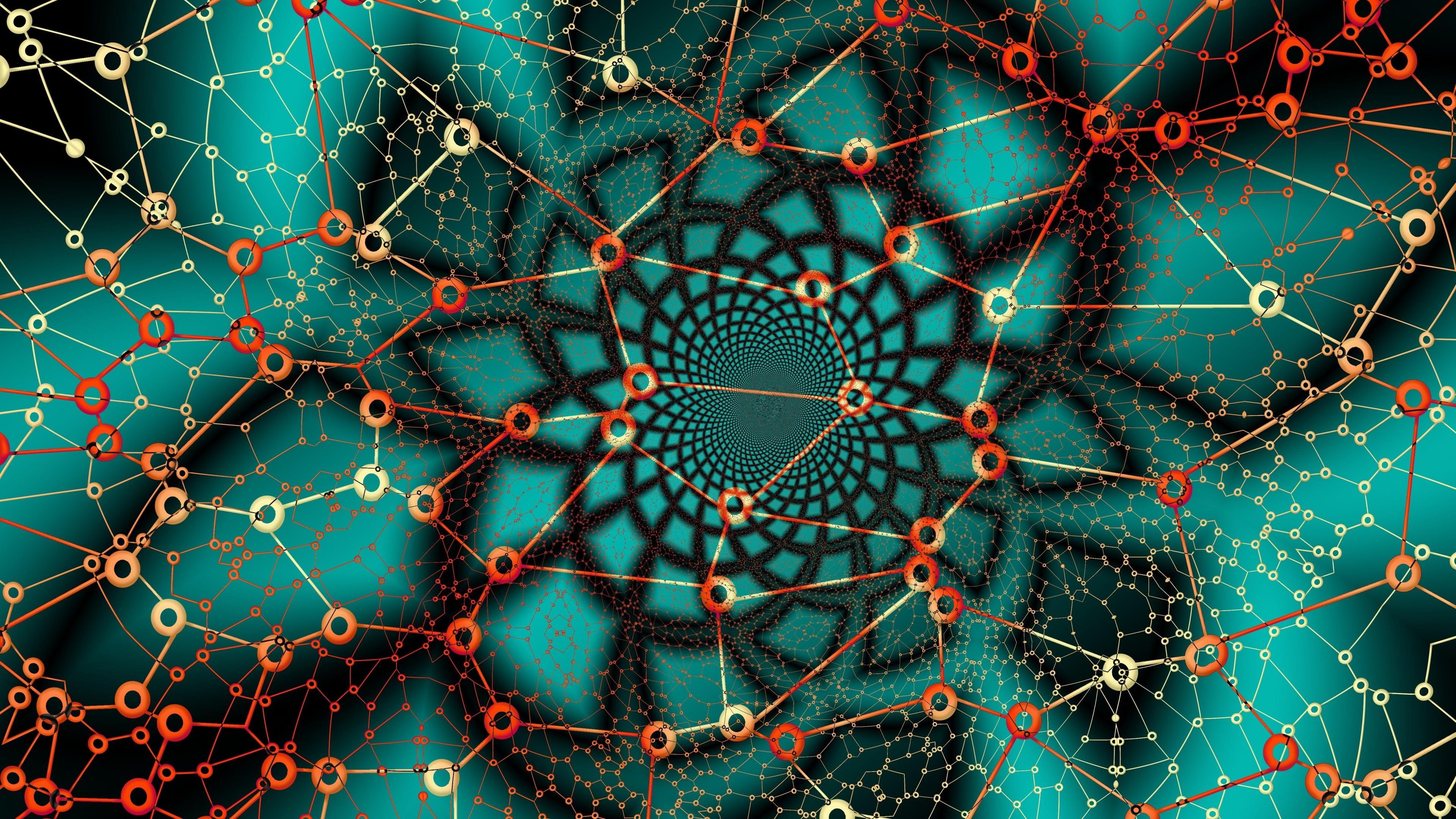 digital art, 4K, mesmerize, design, mesmerizing, circle, line, pattern, web, texture, fractal art, HD Wallpaper