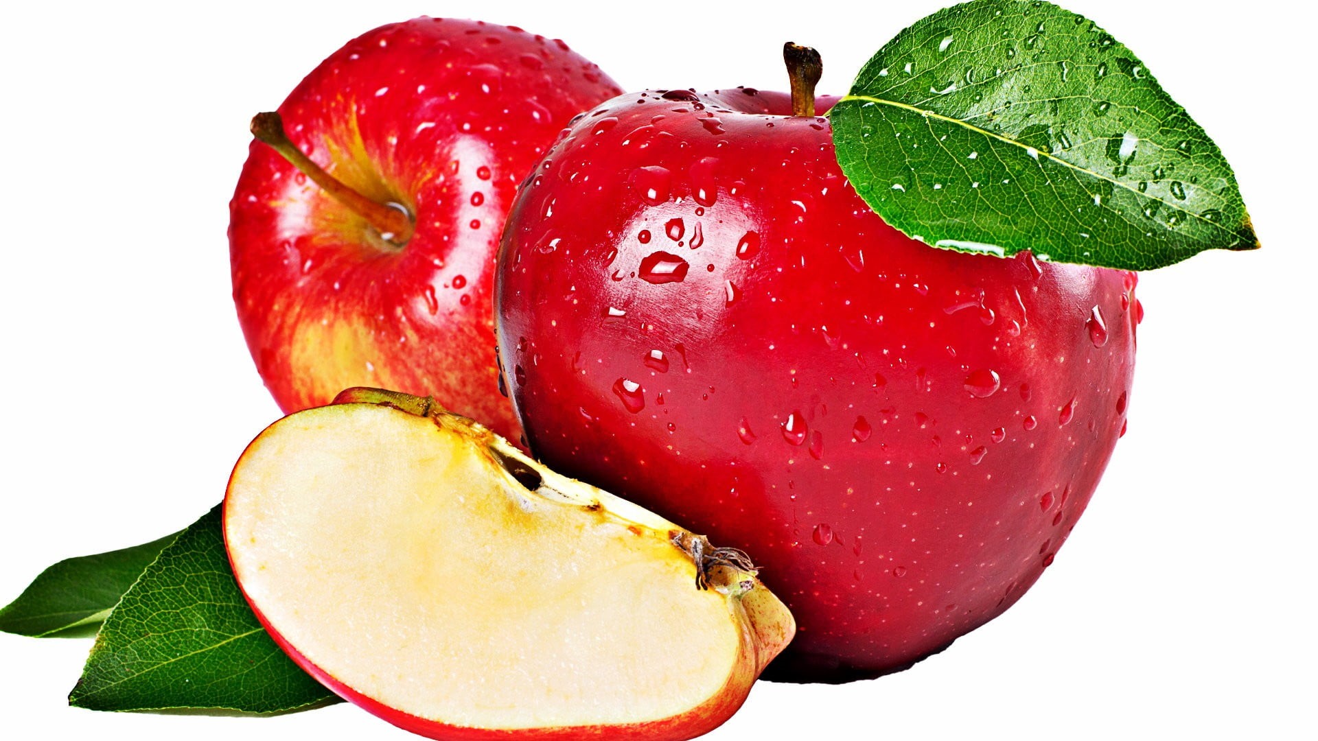 nature, no people, indoors, plant part, white background, studio shot, shape, healthy eating, freshness, wellbeing, apples, vegetarian food, water drops, HD Wallpaper