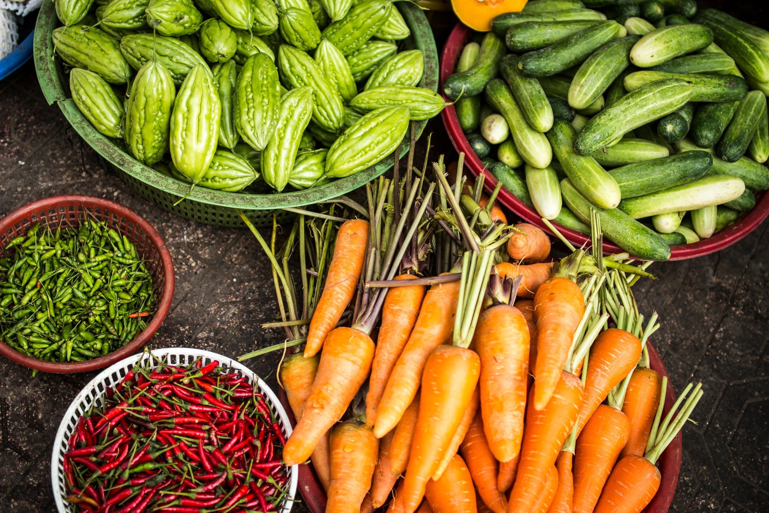 abundance, organic, Fresh, vegetable, container, variation, chili, cucumber, nature, agriculture, no people, common beet, healthy Eating, food And Drink, HD Wallpaper