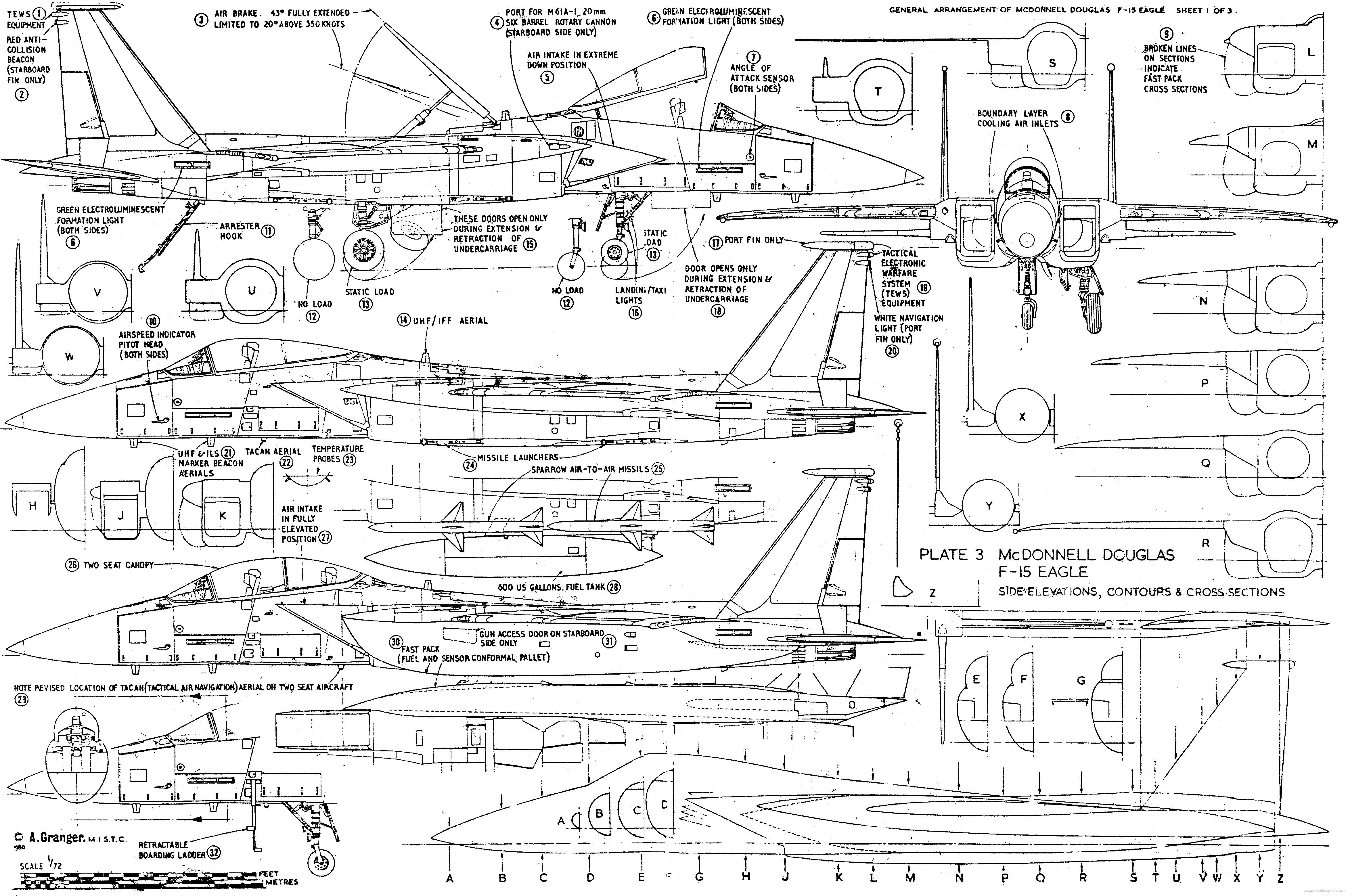 fighter, scematic, blueprint, drawing, military, eagle, jet, 4K, plane, airplane, HD Wallpaper