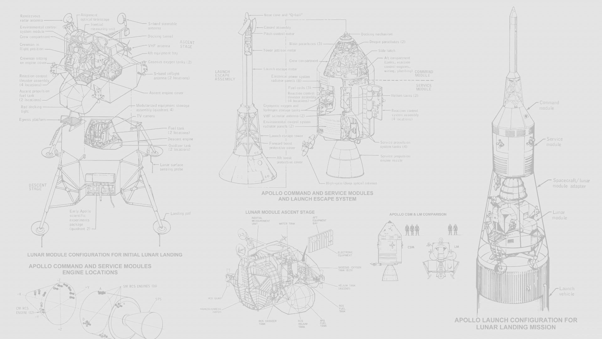 1080P, Technology, Schematic, Blueprint, Apollo 11, HD Wallpaper