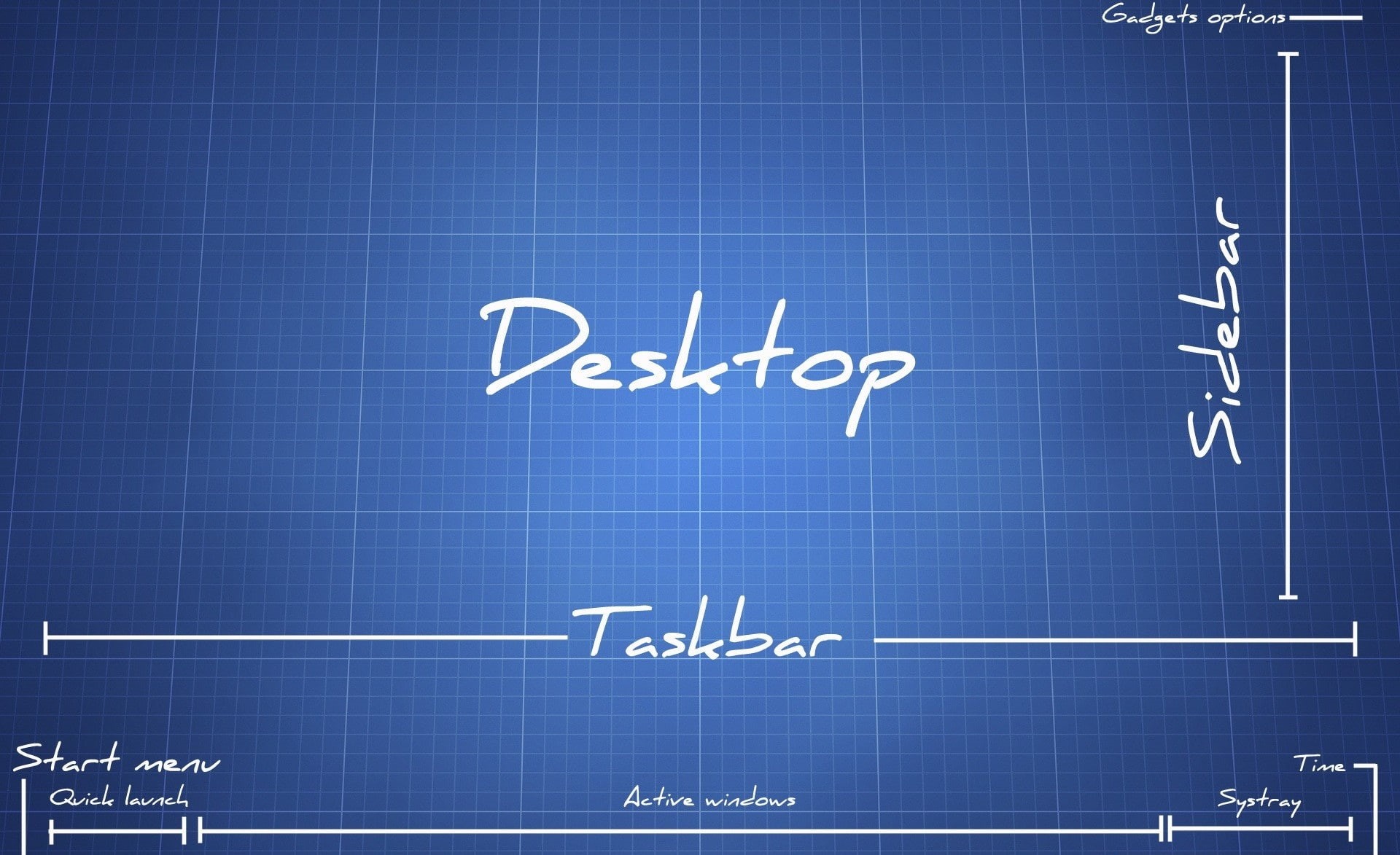 Blue, Desktop, Computers, Blueprint, Others, Background, 1080P, HD Wallpaper