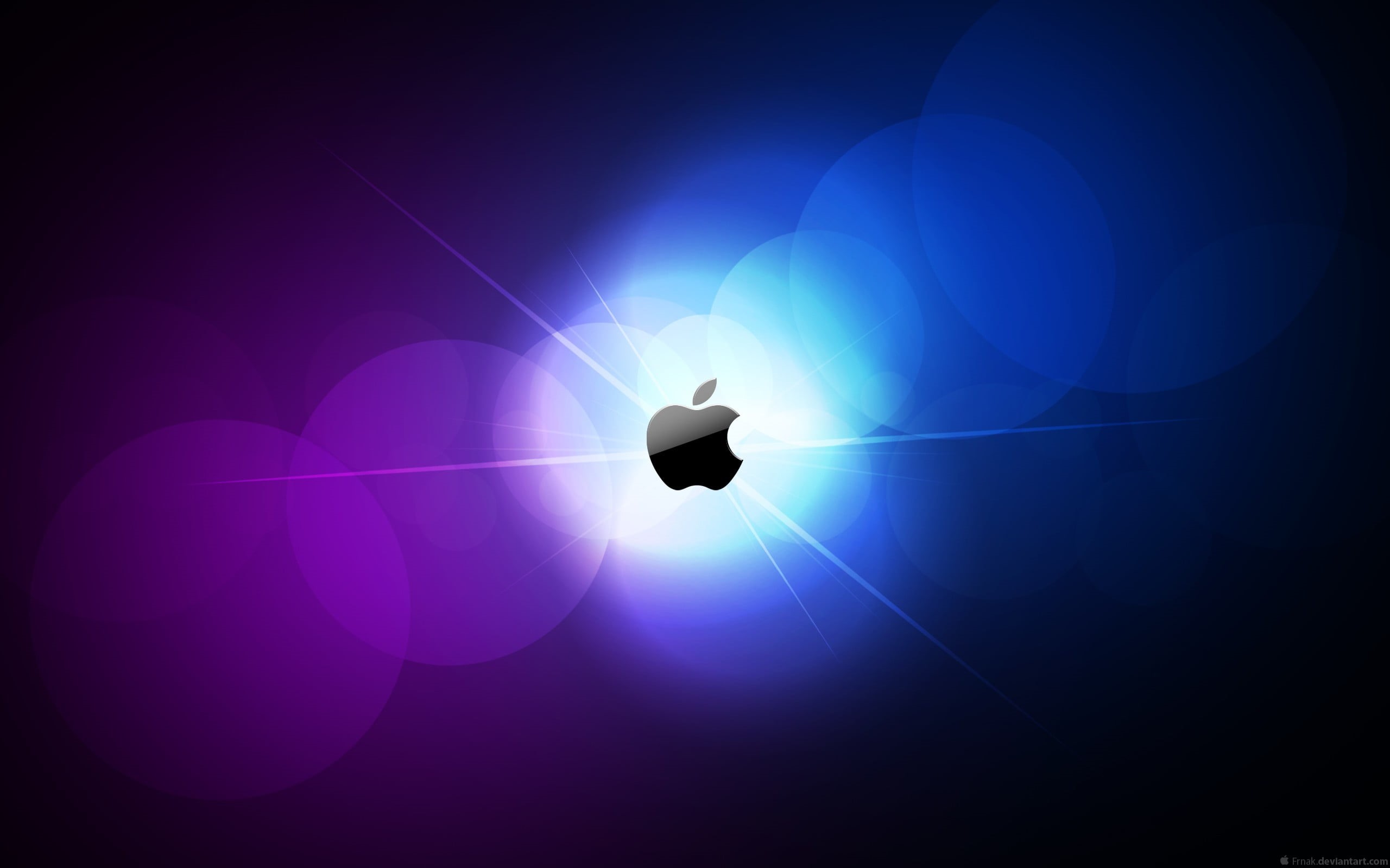 Apple Inc., minimalism, space, sunlight, shiny, nature, sunbeam, illuminated, blue, technology, abstract, black color, 2K, light - natural phenomenon, HD Wallpaper