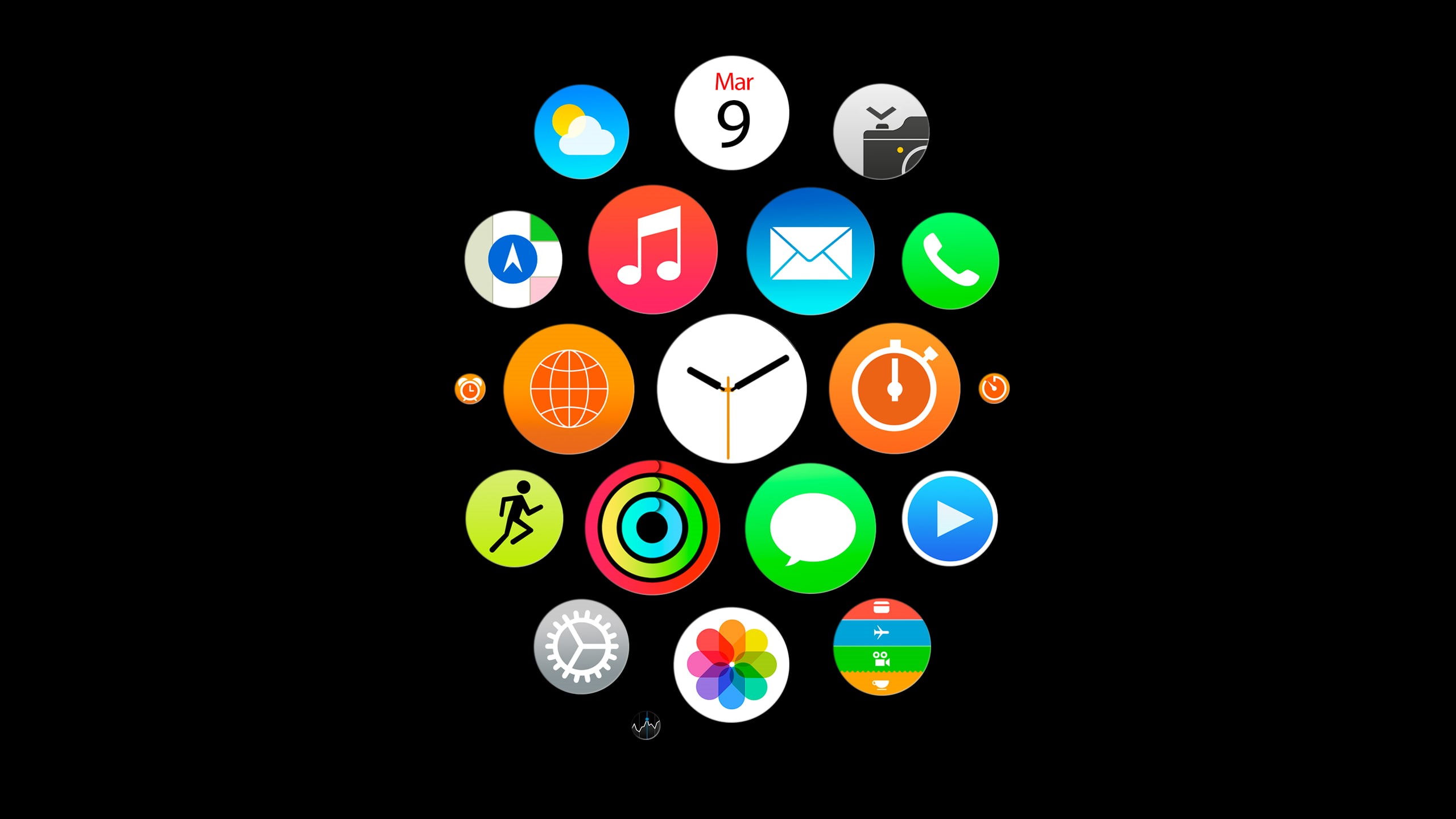 lighting equipment, Apple Watch, copy space, variation, interface, multi colored, night, still life, creativity, no people, Apple Inc., geometric shape, HD Wallpaper