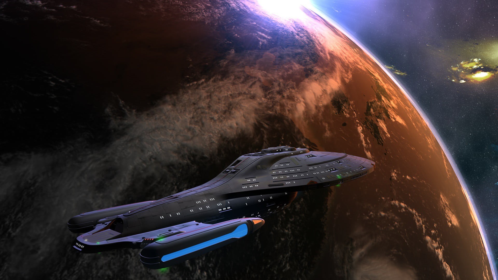 water, transportation, adventure, sea, lens flare, activity, motion, 1080P, spaceship, sky, space, cloud - sky, exploration, technology, nature, one person, HD Wallpaper