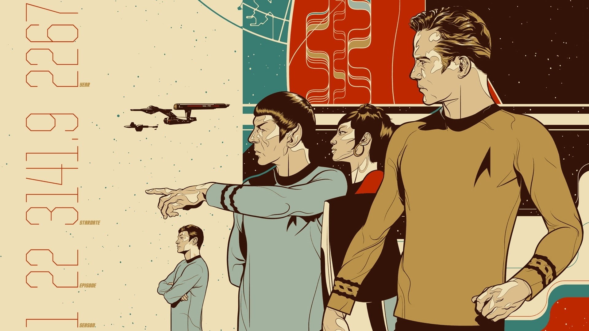 star, artwork, stars, enterprise, art, Star Trek, trek, 1080P, hd, mccoy, james, t, kirk, space, spock, leonard, James T. Kirk, uhura, HD Wallpaper
