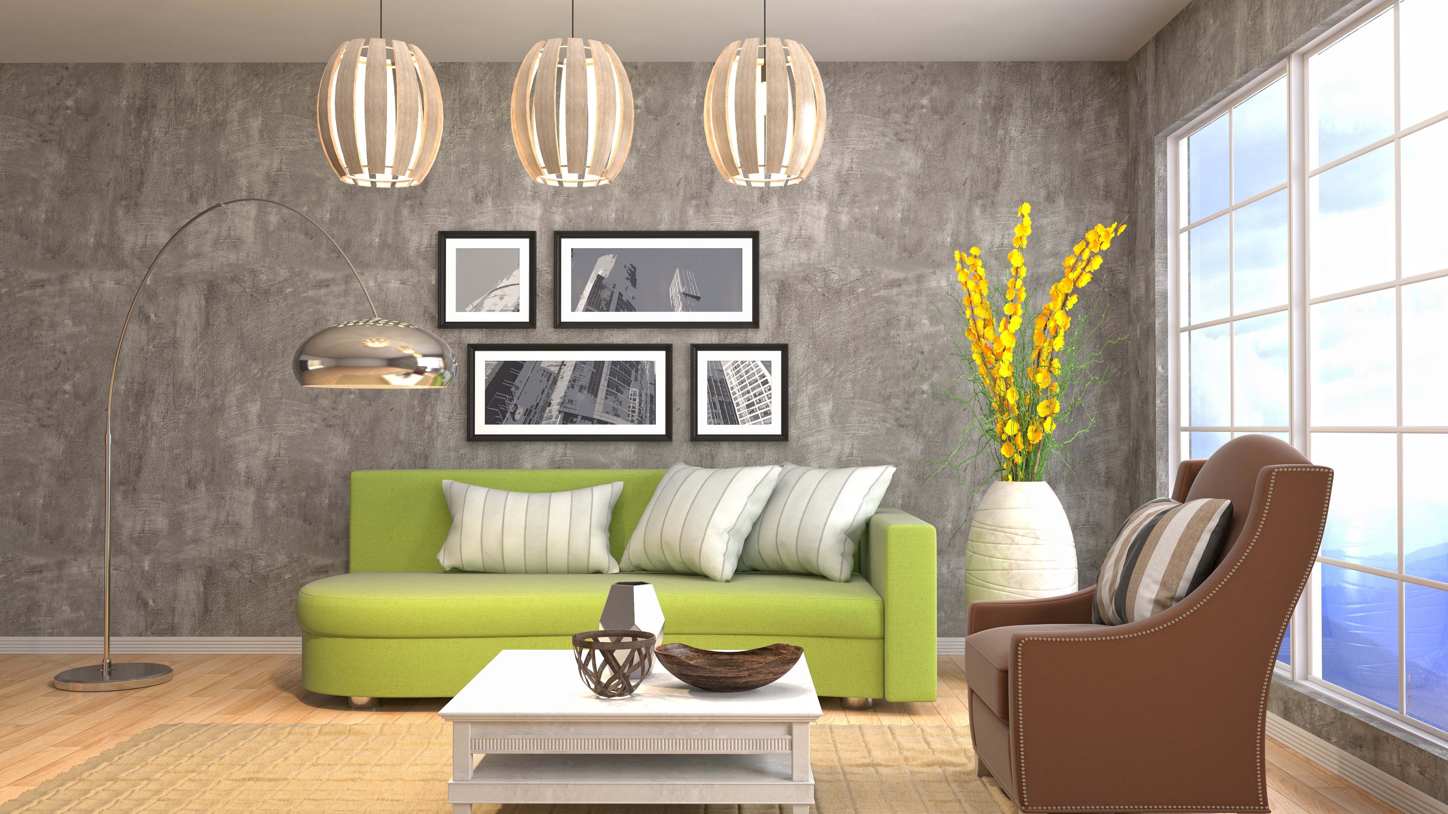 design, living room, 4K, furniture, interior, HD Wallpaper
