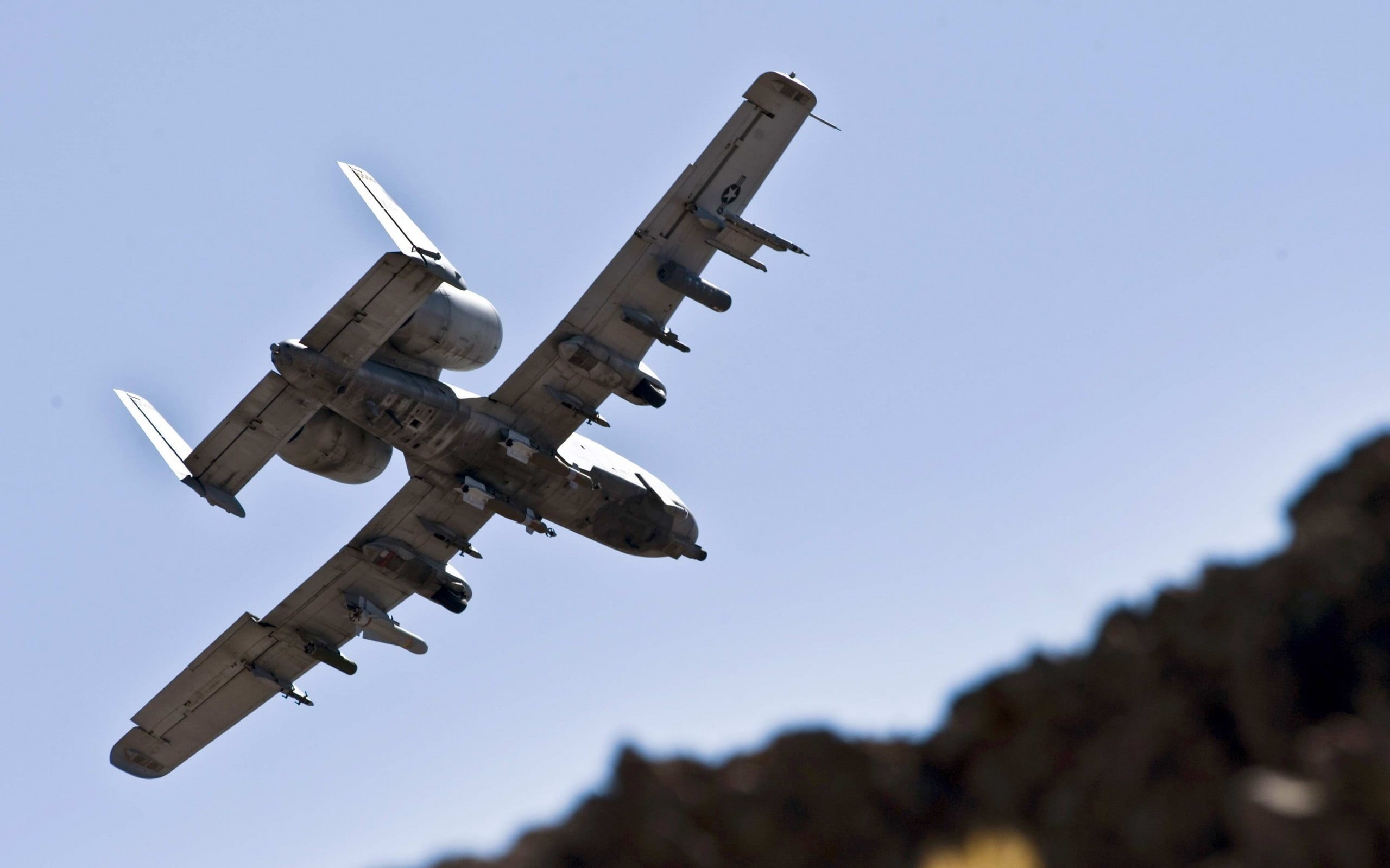 nature, motion, blue, mid-air, tilt shift, no people, Fairchild Republic A-10 Thunderbolt II, aerospace Industry, day, plane, commercial Airplane, transportation, HD Wallpaper