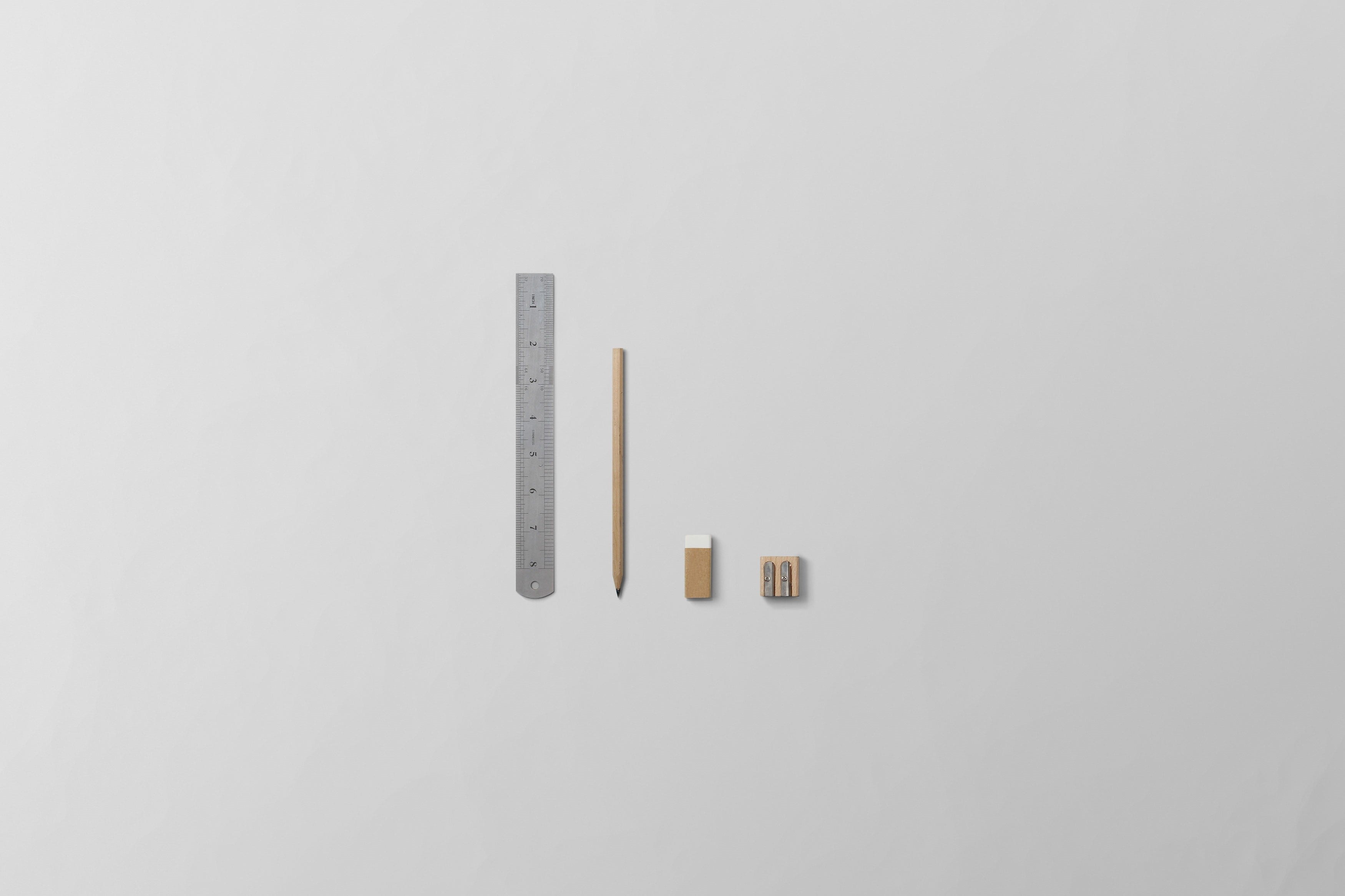 simplicity, ruler, metal, arrangement, close-up, cut out, copy space, tools, still life, erasers, 2K, pencil, eraser, design, engineer, work tool, accuracy, HD Wallpaper