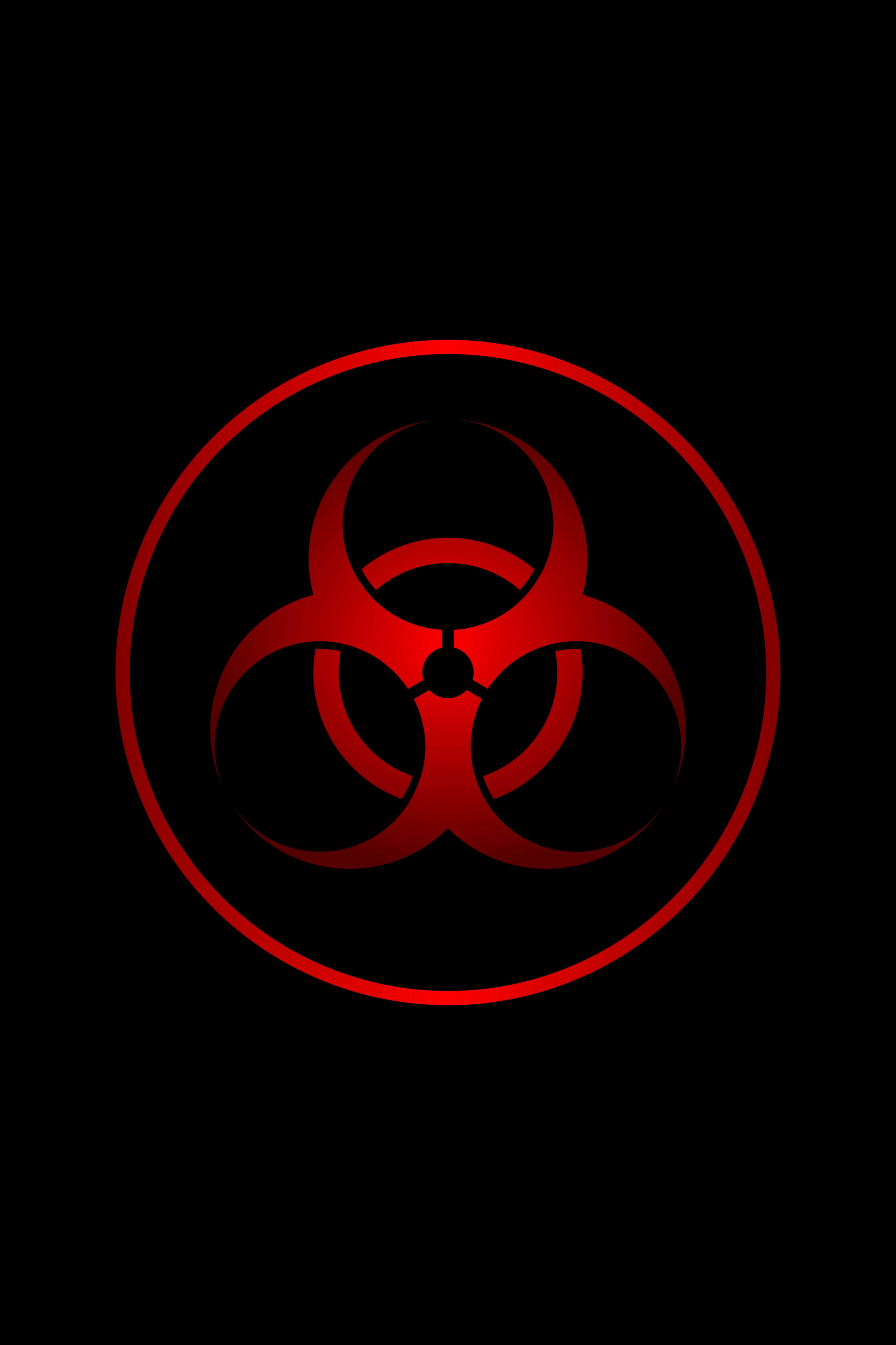 symbol, 5K, red, black, sign, radiation, Phone HD Wallpaper