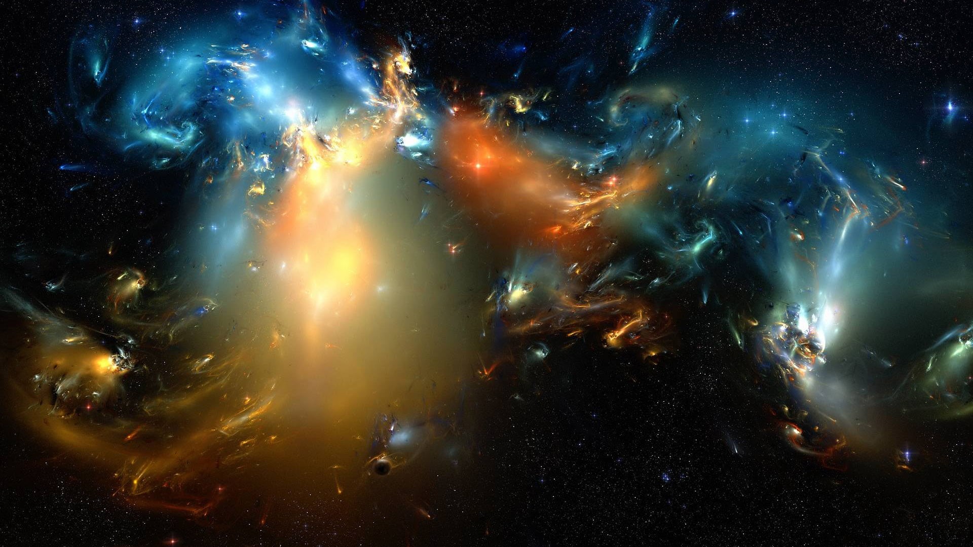 water, 3d, art, satellite view, star, texture, beauty in nature, 1080P, fractal, black, cosmos, space exploration, chaos, universe, motion, design, effect, HD Wallpaper