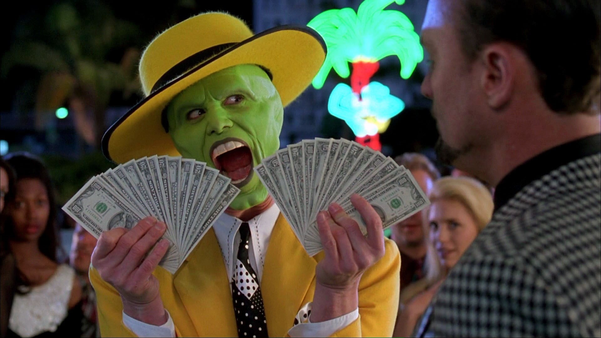 portrait, business, focus on foreground, dollar, adult, smiling, lot, men, joker, mid adult men, holding, money, group of people, 1080P, film stills, fan, HD Wallpaper