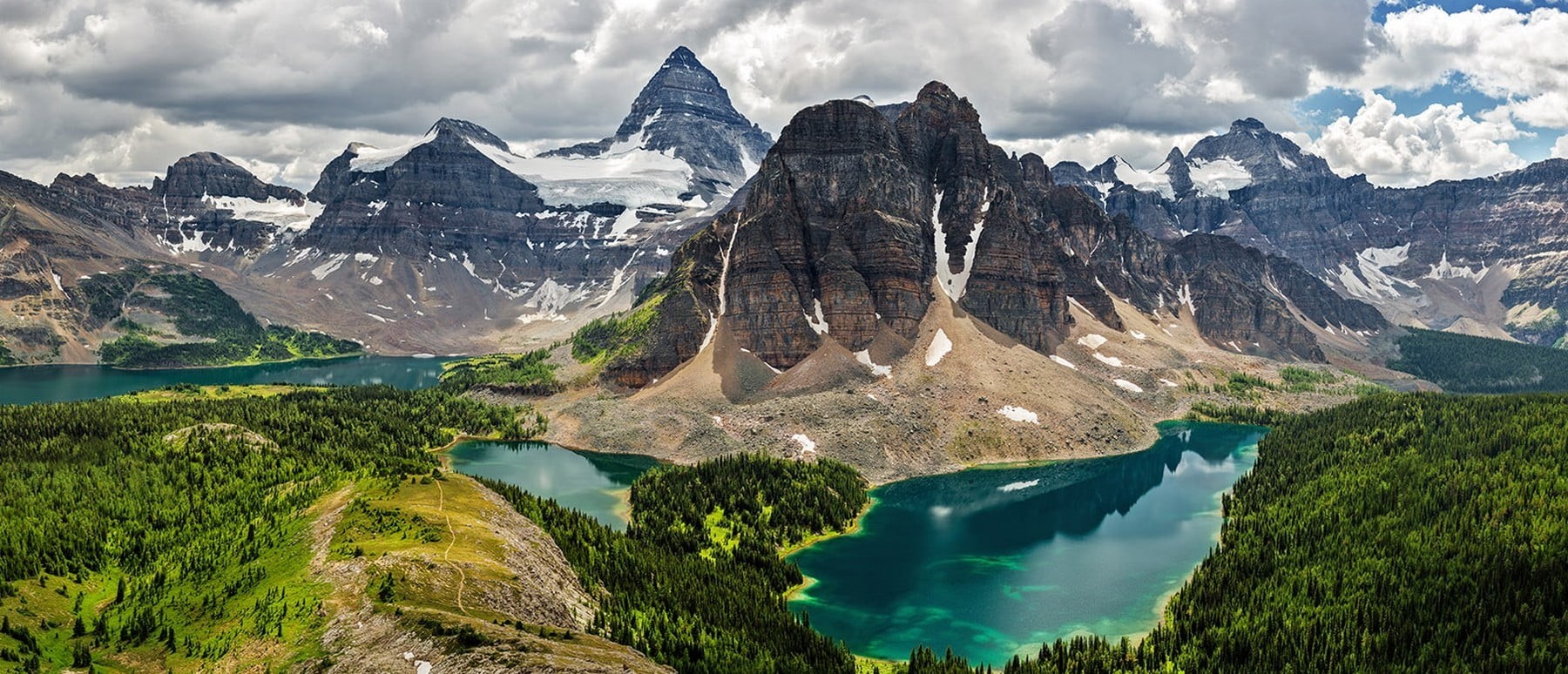 720P, outdoors, mountains, scenics - nature, tree, summer, British Columbia, cold temperature, black, forest, turquoise colored, turquoise, reflection, HD Wallpaper