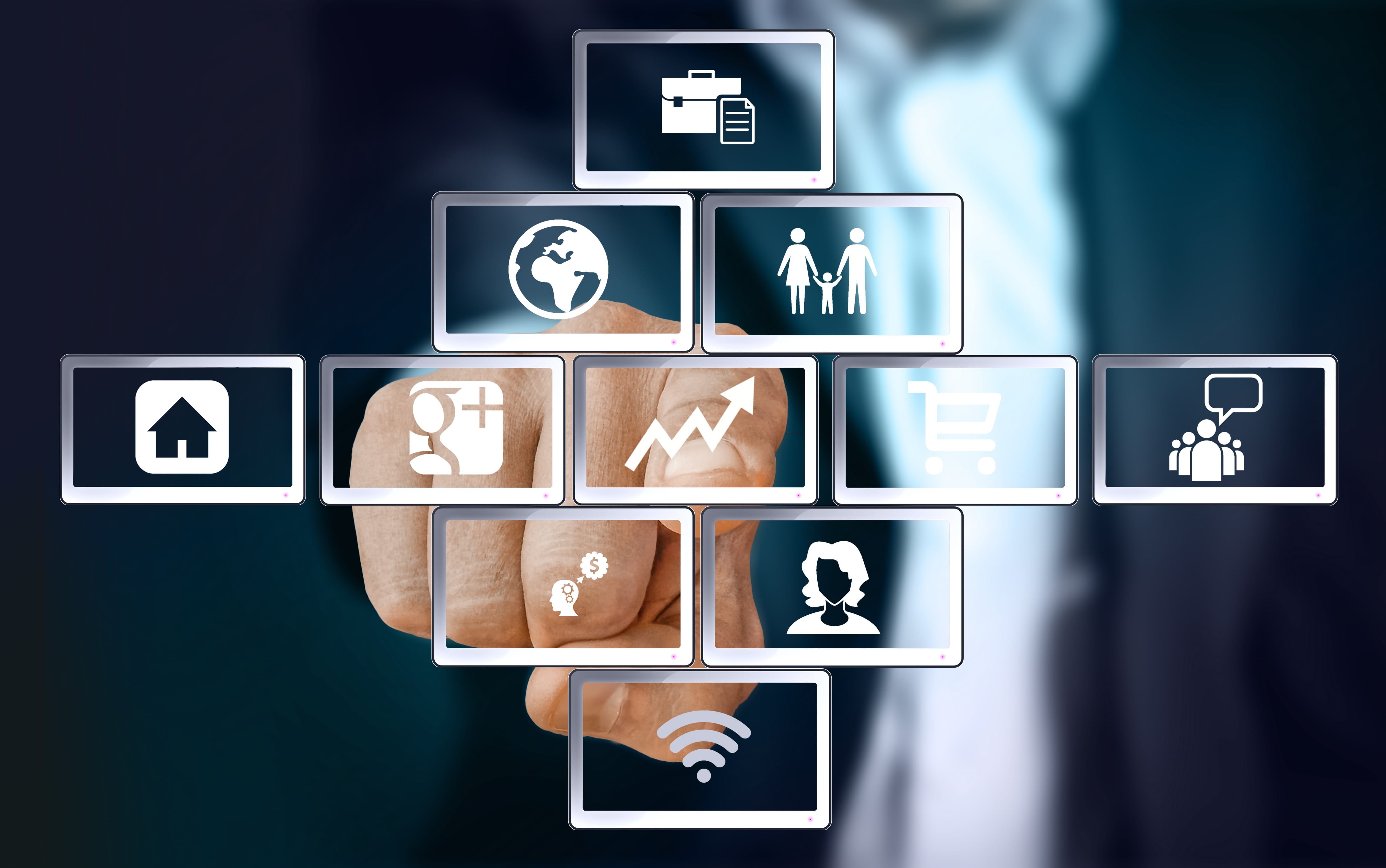 fashion, success, indoors, cooperation, human representation, blue, representation, theme, number, business, curve, automation, hand, control, wifi, variation, HD Wallpaper