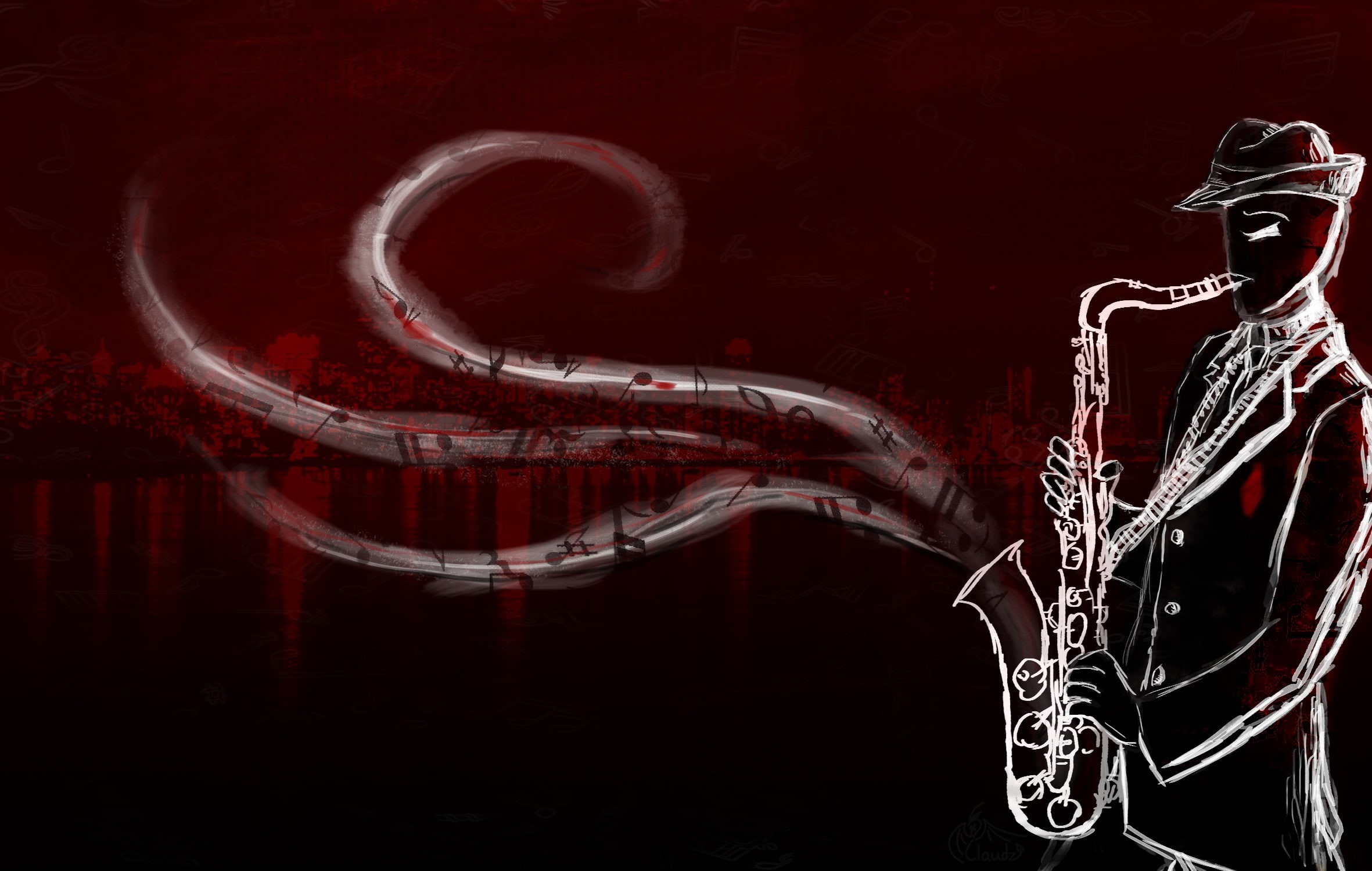 metal, music, motion, close-up, 1080P, saxophones, abstract, red, illuminated, indoors, water, no people, night, creativity, splashing, nature, Homestuck, HD Wallpaper