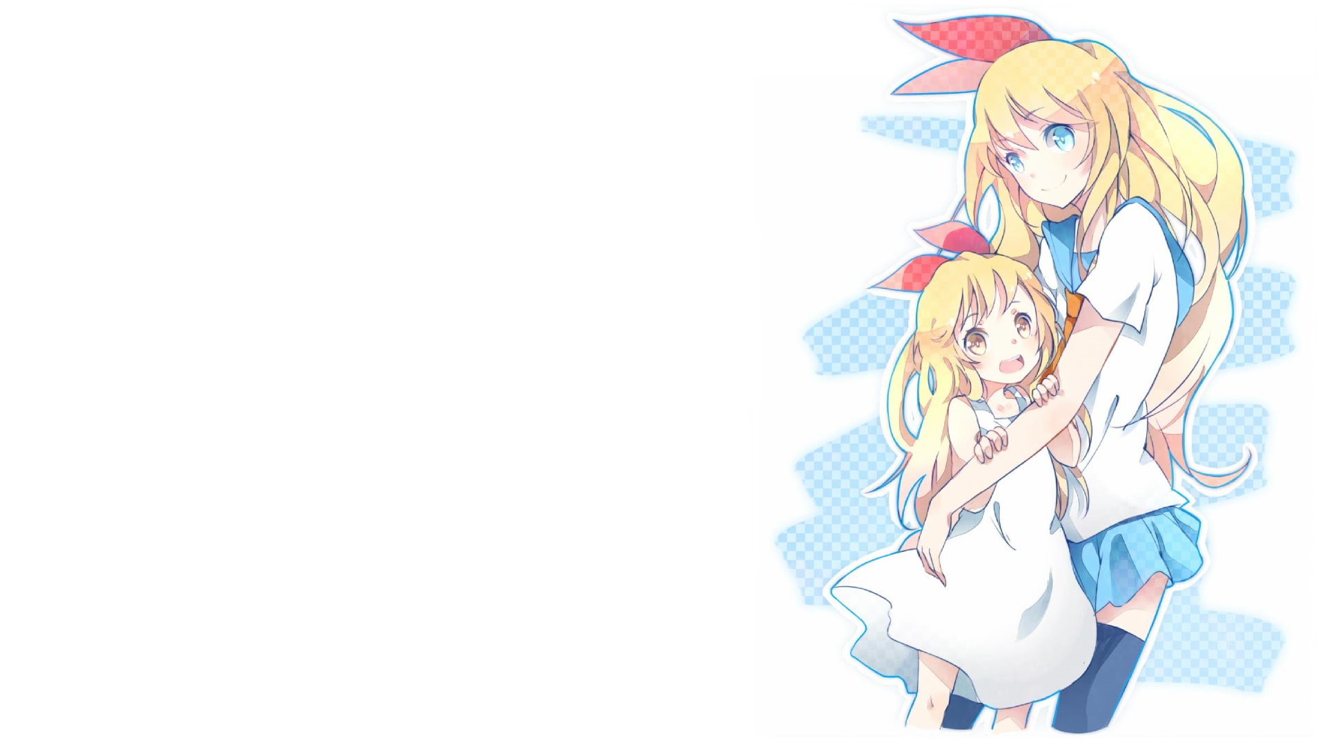 Kirisaki Chitoge, ribbon, anime, blue eyes, Nisekoi, 1080P, anime girls, hair ornament, long hair, school uniform, blonde, HD Wallpaper