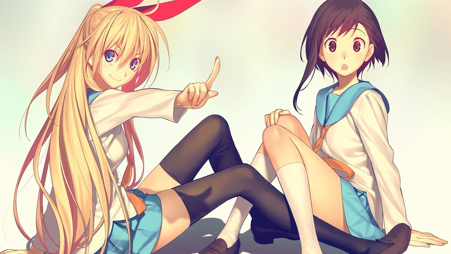 Nisekoi, studio shot, 1080P, art and craft, clothing, blond hair, women, females, anime, Anime Girls, School Uniform, representation, childhood, hair, HD Wallpaper