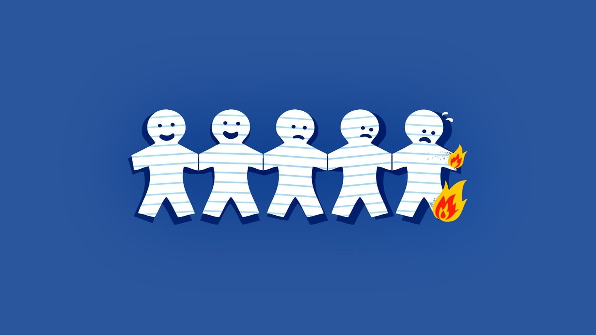 minimalism, wall, cooperation, adult, communication, happiness, blue background, technology, blue, decor, people, teamwork, in a row, connection, simple background, HD Wallpaper