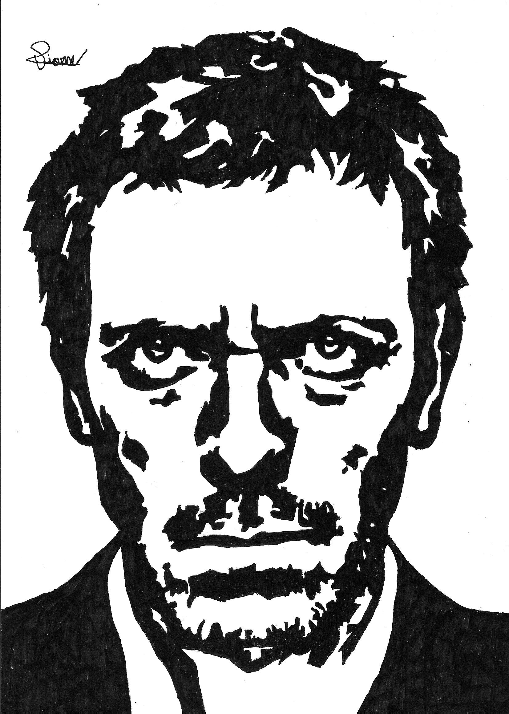 body part, looking at camera, portrait, disguise, young adult, hairstyle, indoors, 1080P, leisure activity, real people, human face, Hugh Laurie, white background, Phone HD Wallpaper