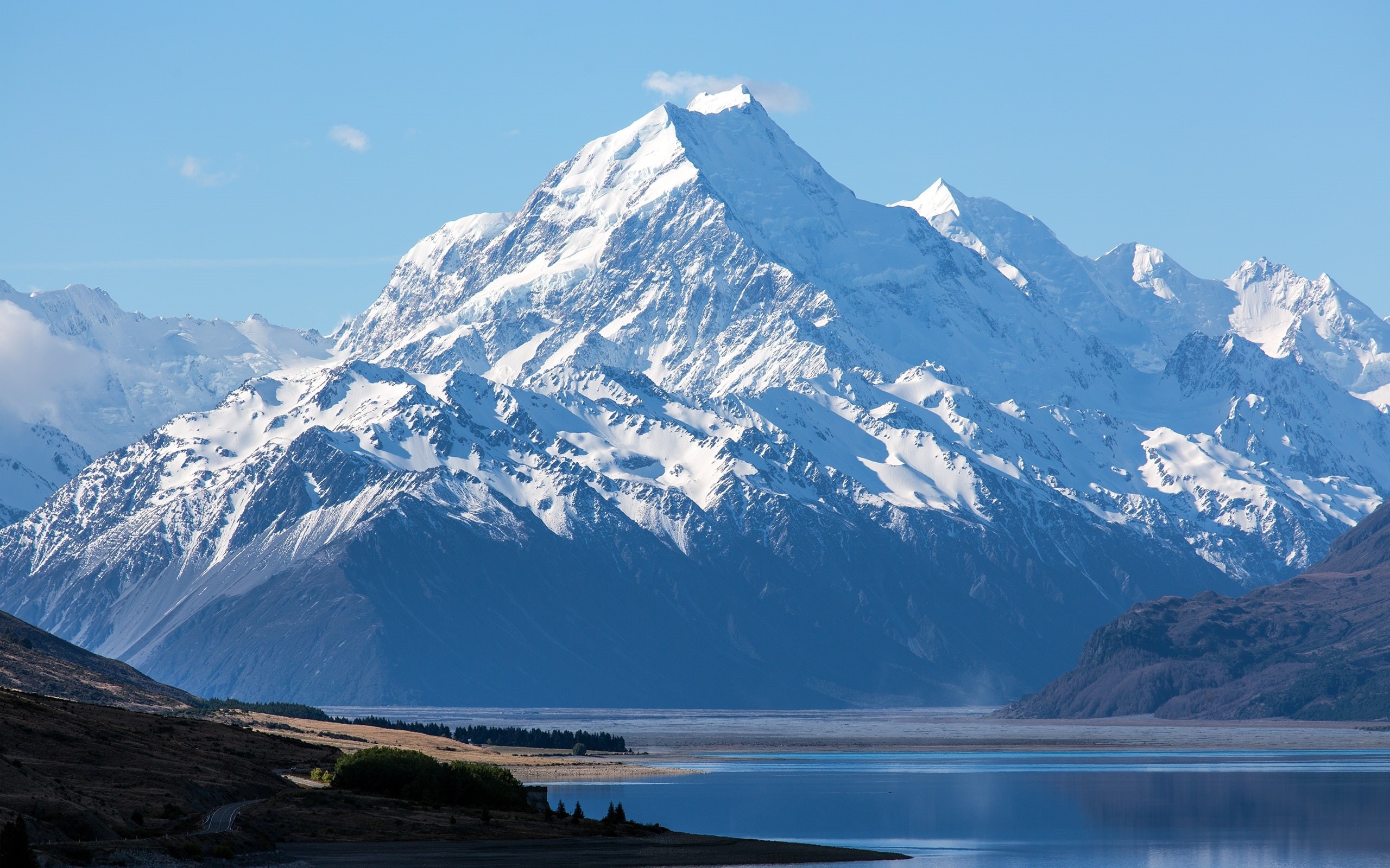 Aoraki, 2K, New, National, Park, Blue, Zealand, cook, mount, Sky, HD Wallpaper