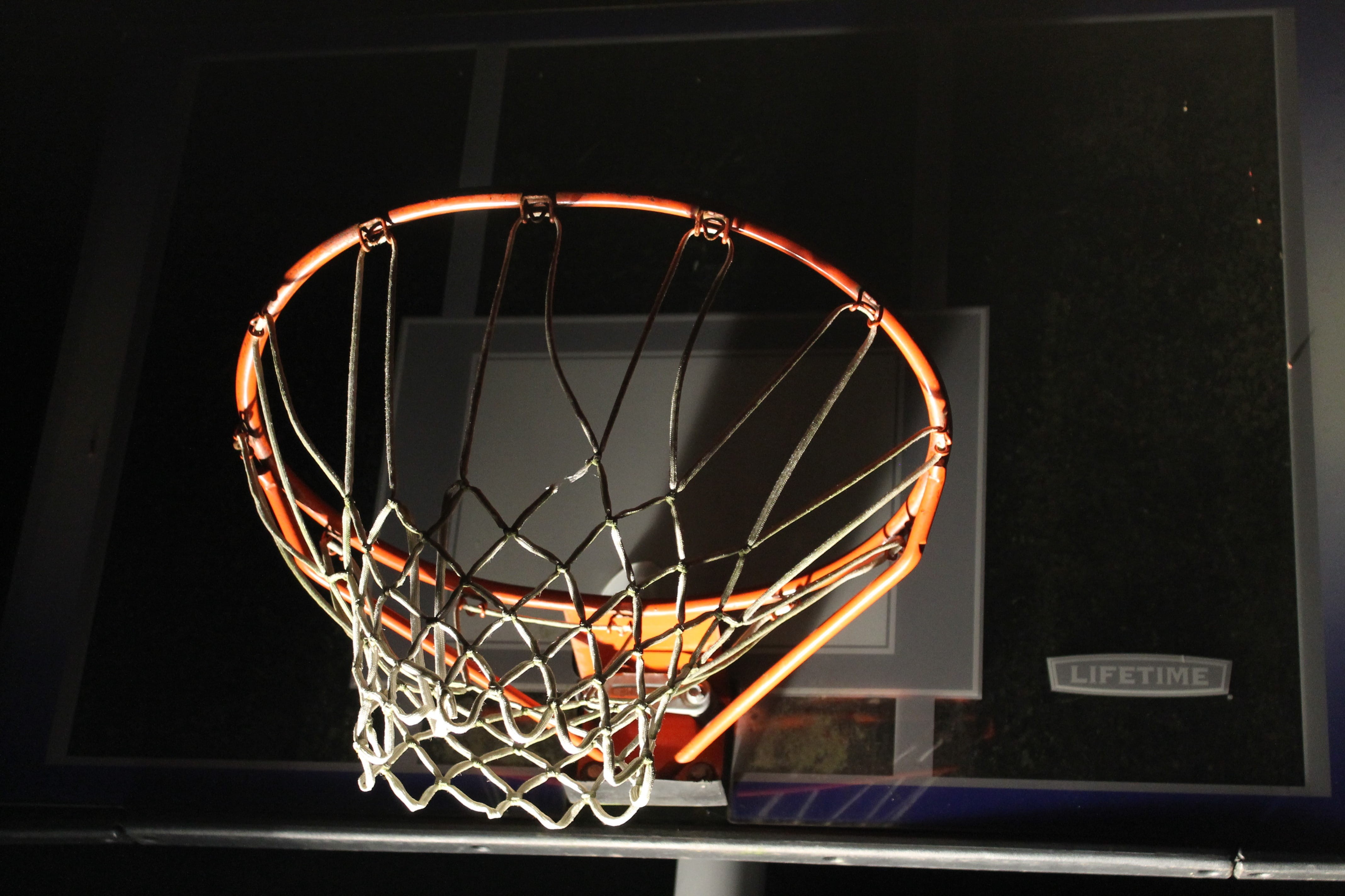 selective, close-up, basketball - sport, Orange, motion, leisure games, Basketball, shooting, indoors, night, hoop, leisure activity, rim, aspirations, HD Wallpaper