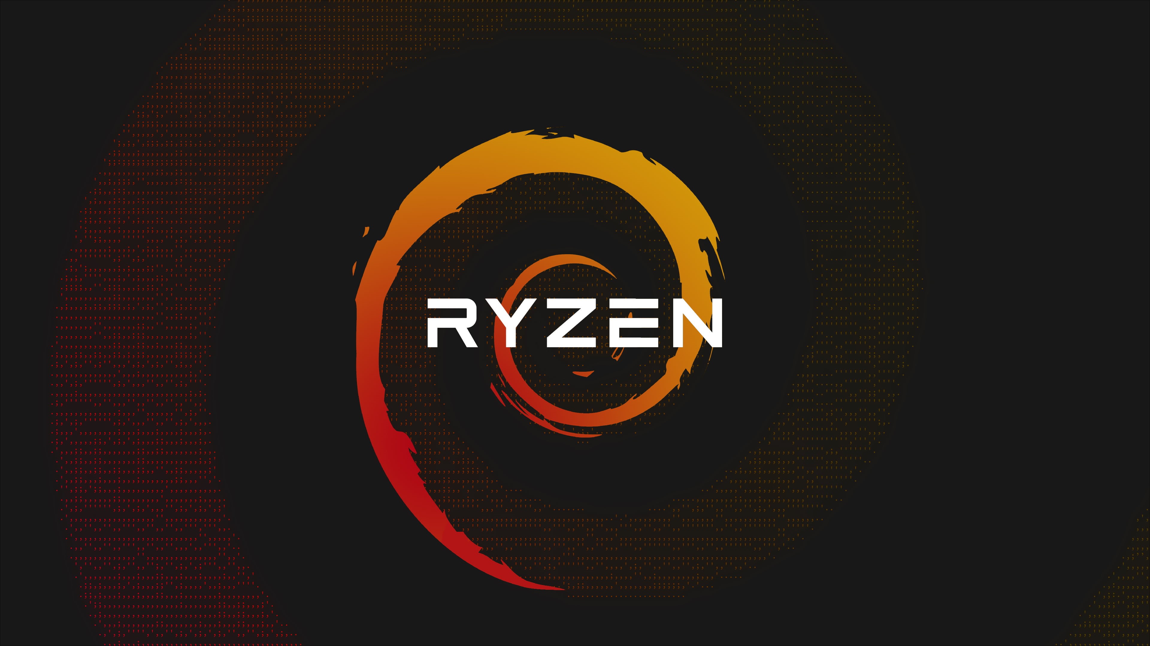 4K, RYZEN, Debian, technology, red, yellow, tech, HD Wallpaper
