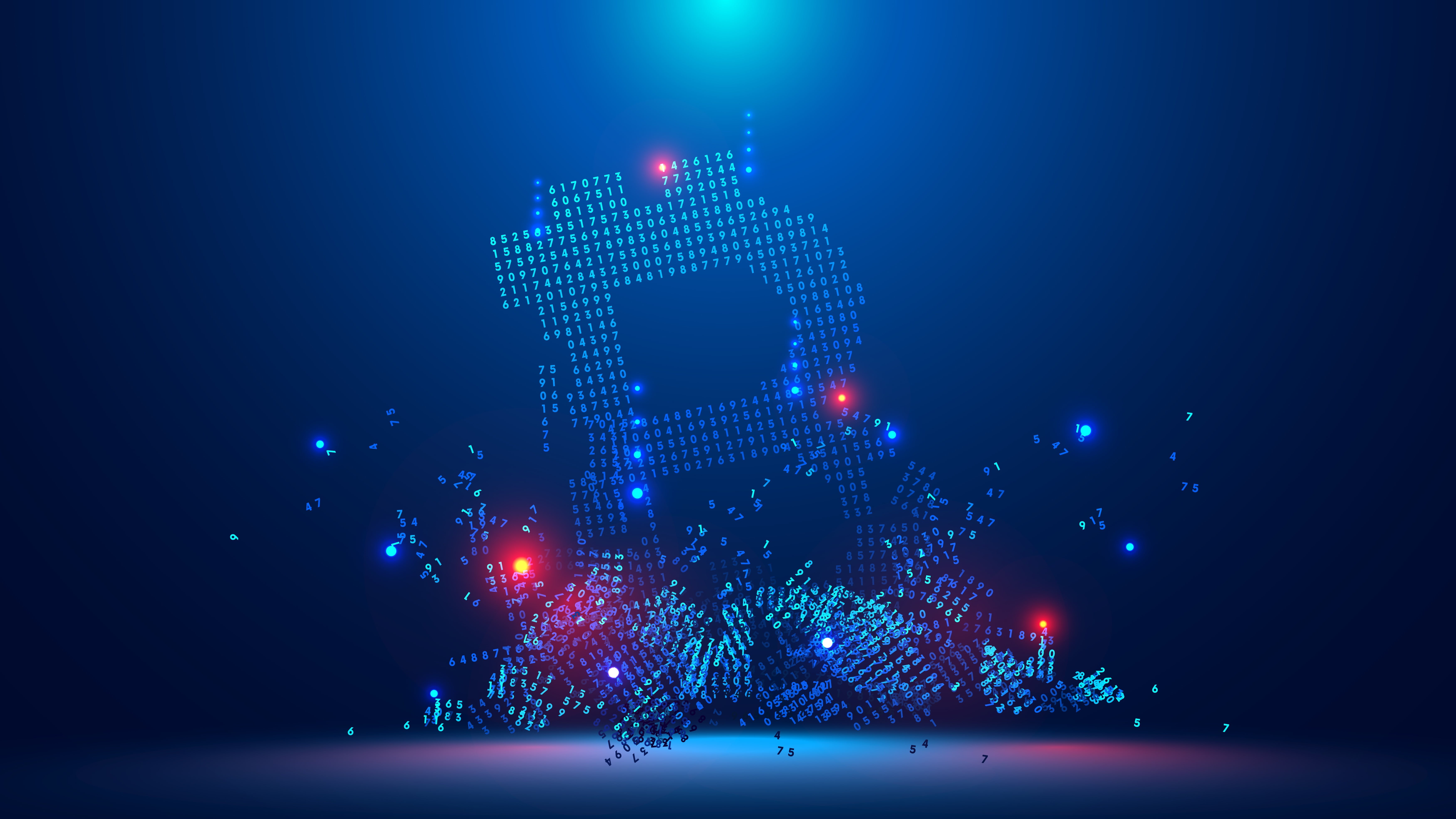 Bitcoin, Technology, Blue, Cryptocurrency, 5K, Number, HD Wallpaper