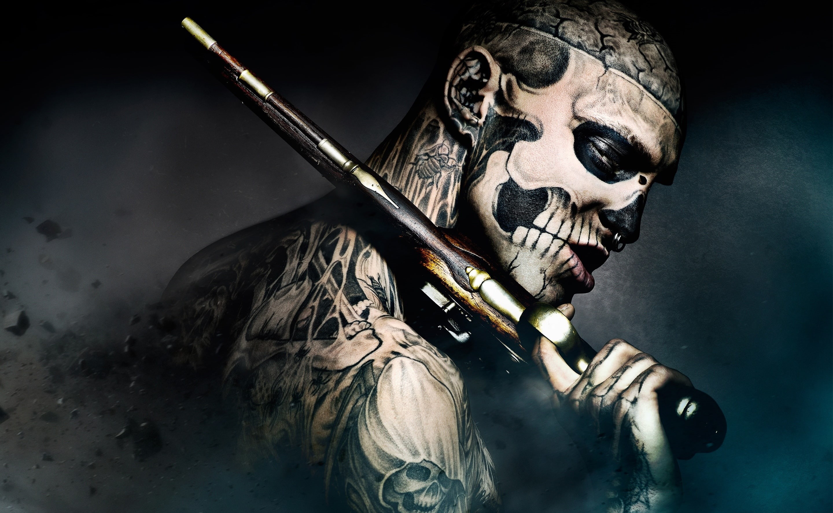 headshot, people, Aero, aggression, indoors, 2K, men, portrait, hd, Creative, steel, holding, creativity, adult, pirate, weapon, diablo, suicide, HD Wallpaper