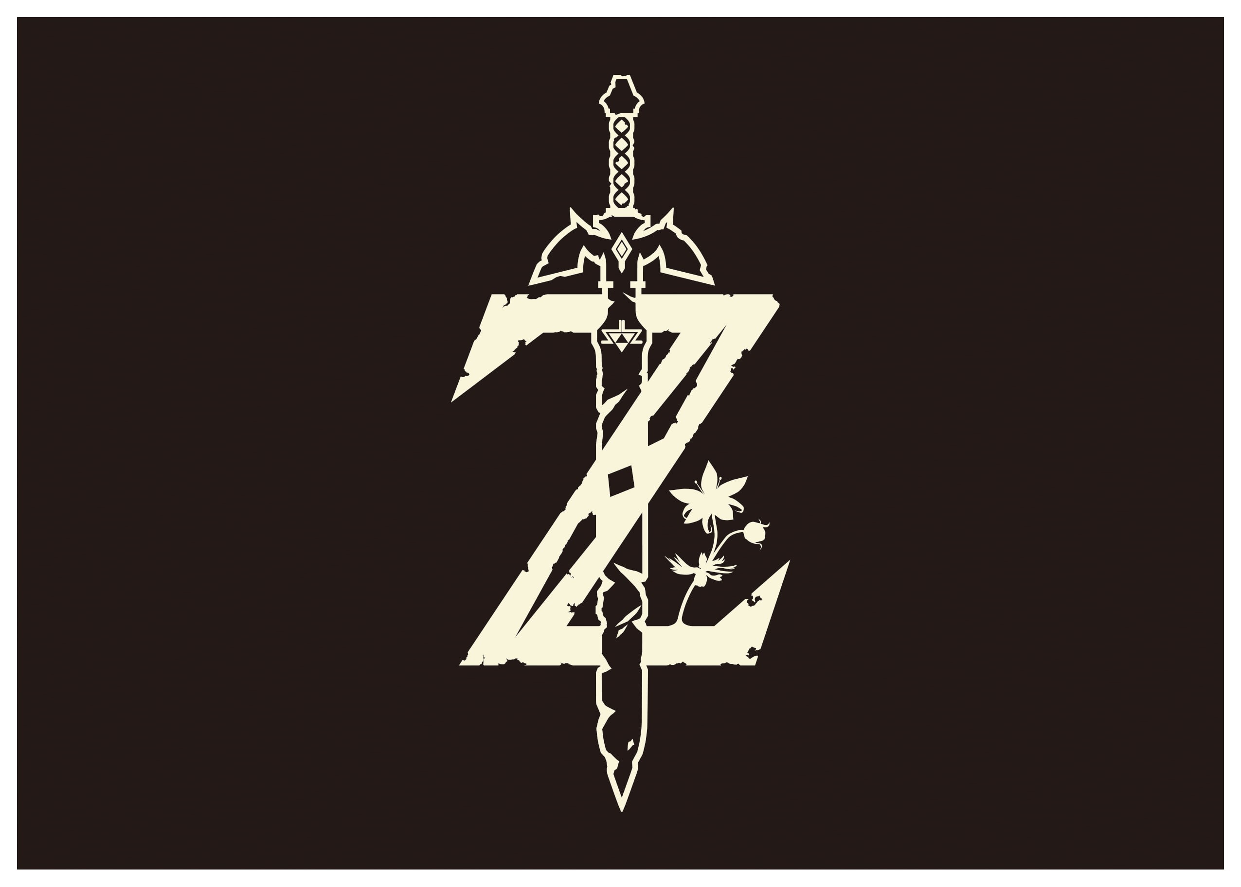 black background, nature, shape, The Legend of Zelda: Breath of the Wild, sign, auto post production filter, 1080P, decoration, representation, transfer print, HD Wallpaper