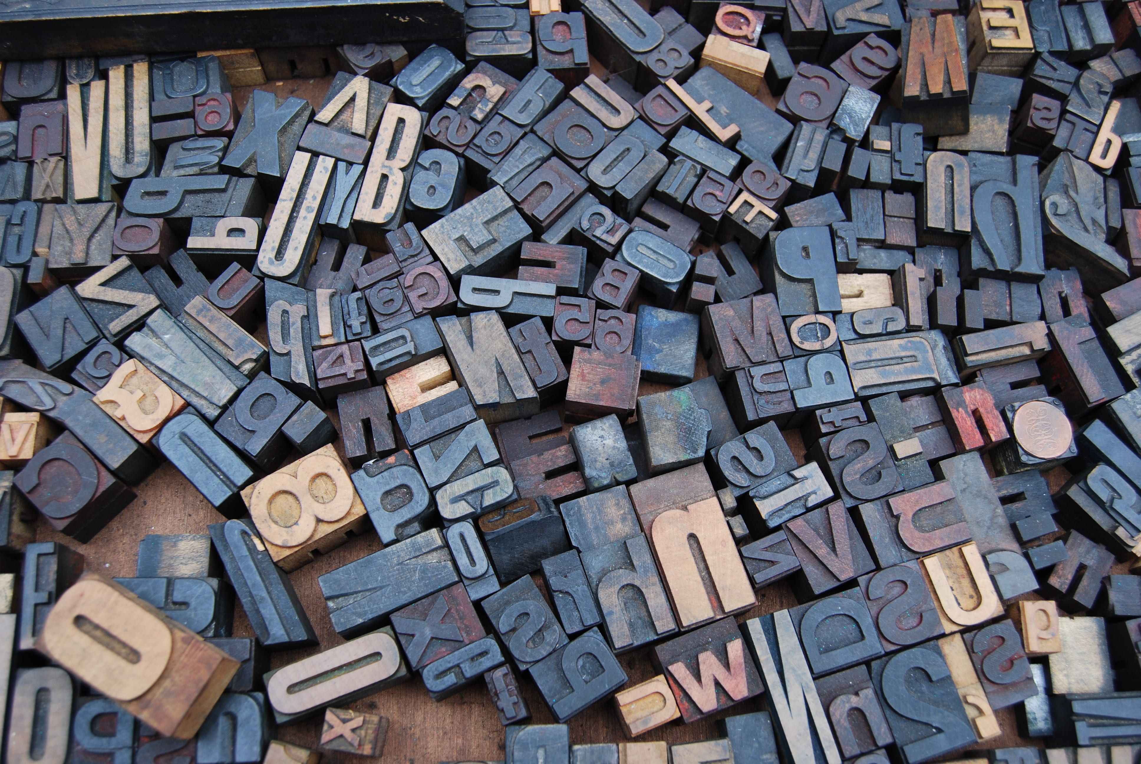 toy, printing, block, backgrounds, number, large group of objects, variation, still life, no people, jumble, press, wood printing press letter, typescript, HD Wallpaper