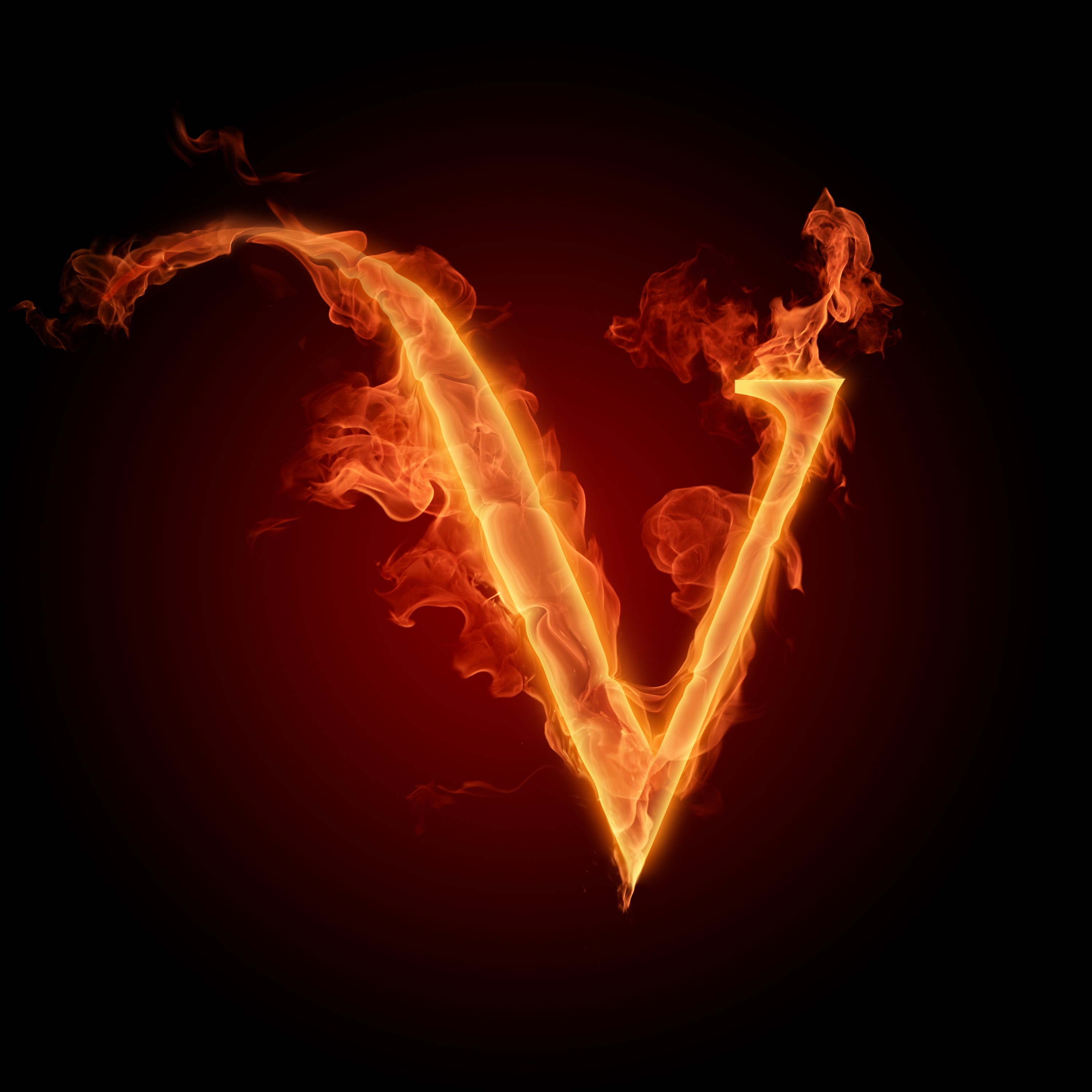 glowing, blurred motion, symbol, nature, exploding, fire - Natural Phenomenon, isolated, black background, red, black Color, passion, v, communication, Phone HD Wallpaper