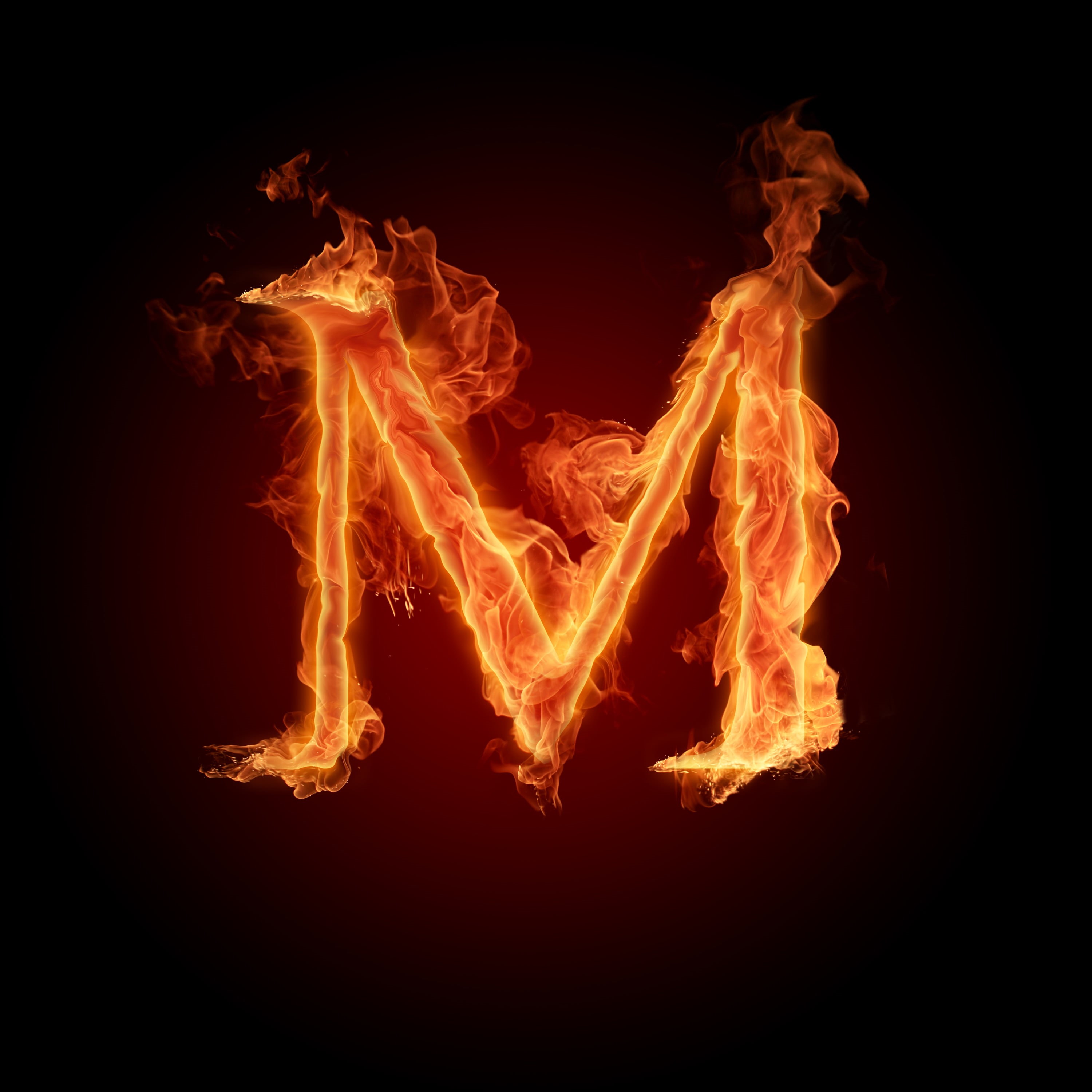 exploding, broiling, m, inferno, motion, flame, fire - Natural Phenomenon, logo, nature, red, alphabet, close-up, no people, burning, studio shot, letter, Phone HD Wallpaper